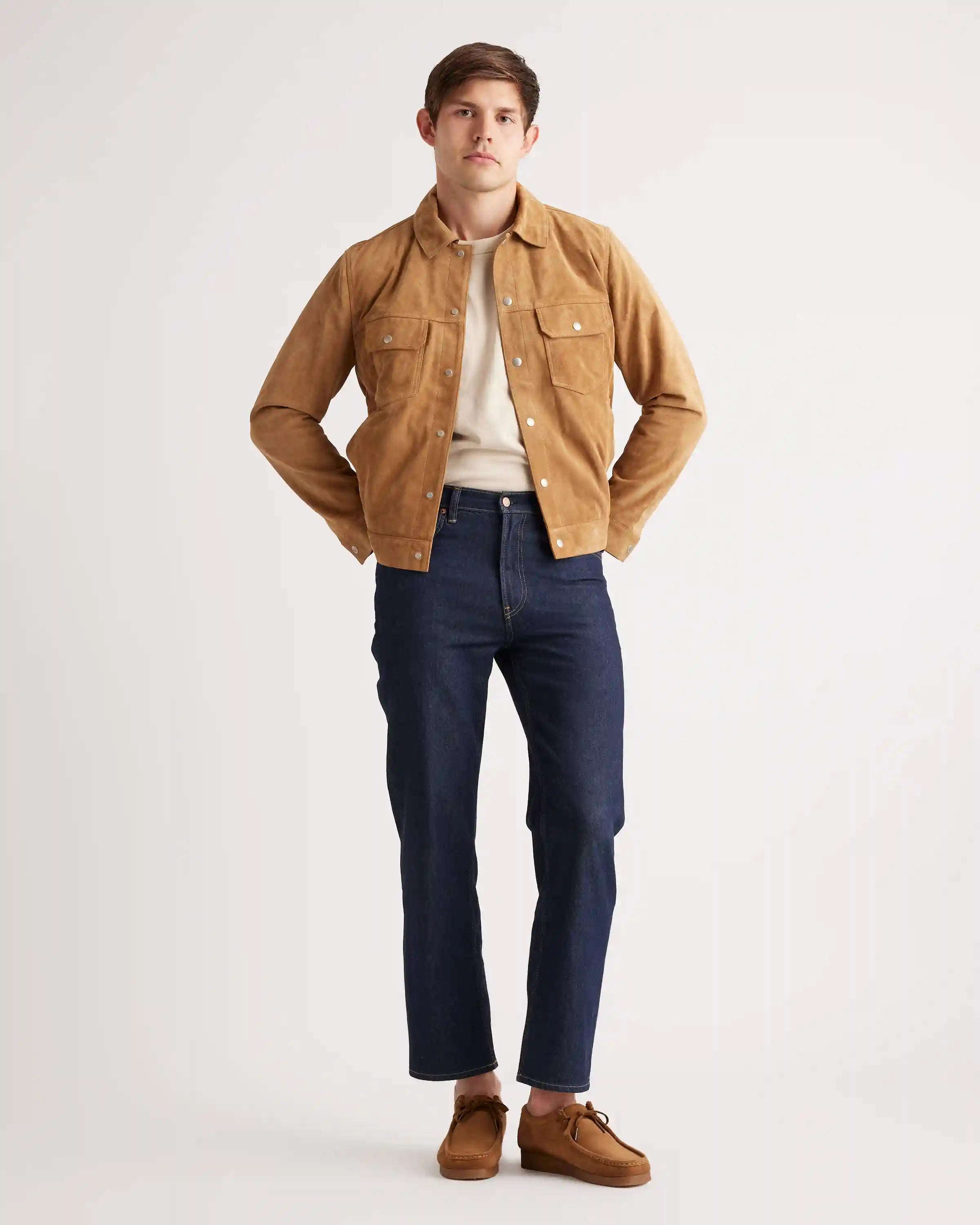 Italian Suede Trucker Jacket