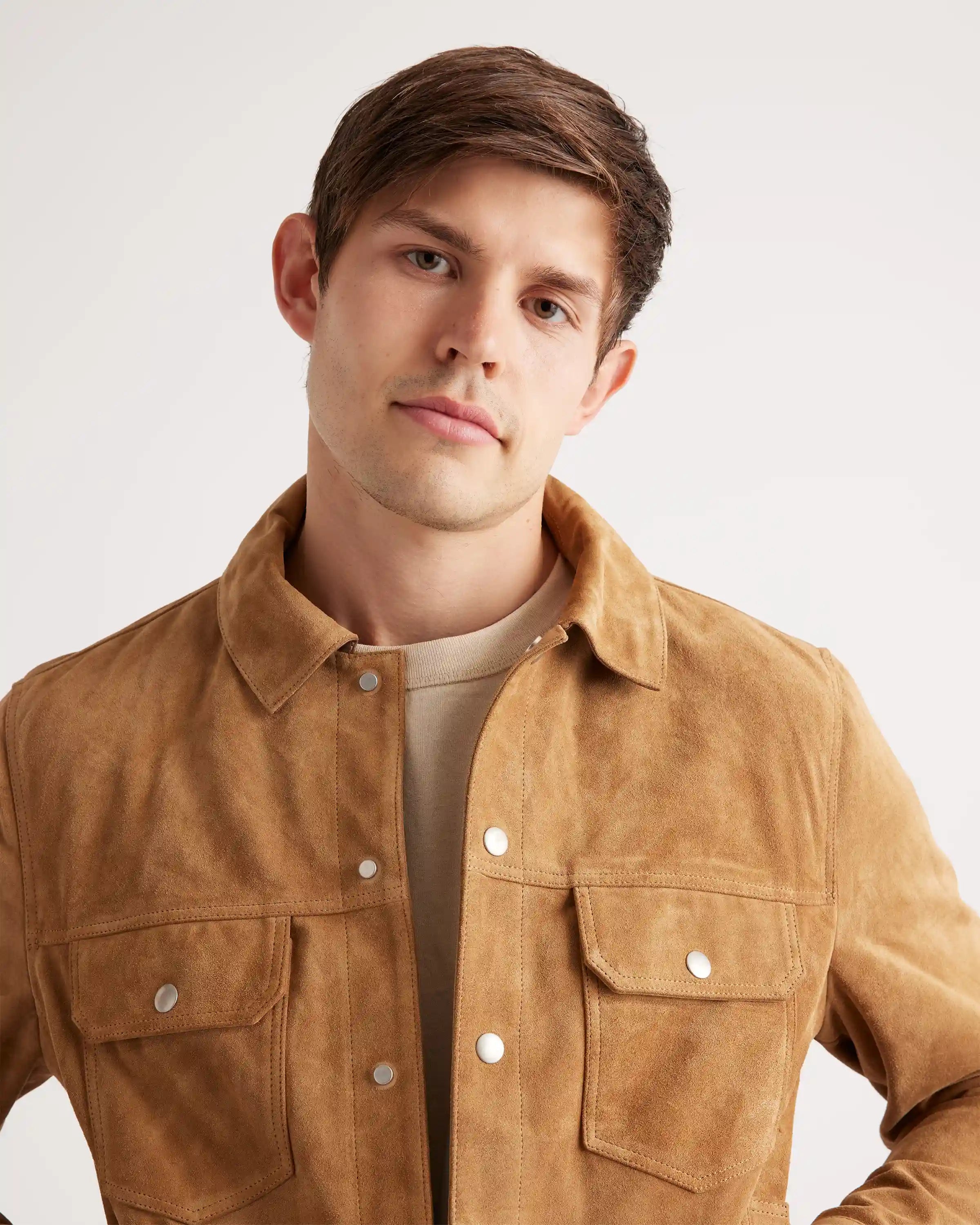 Italian Suede Trucker Jacket