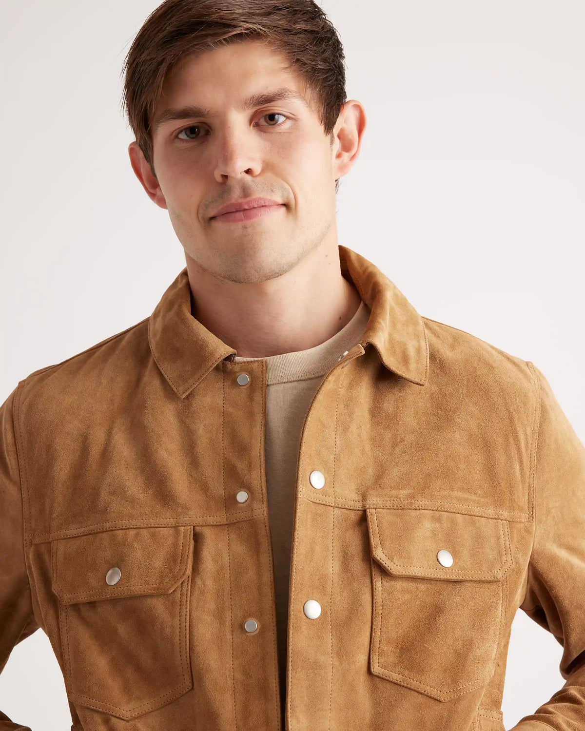 Italian Suede Trucker Jacket