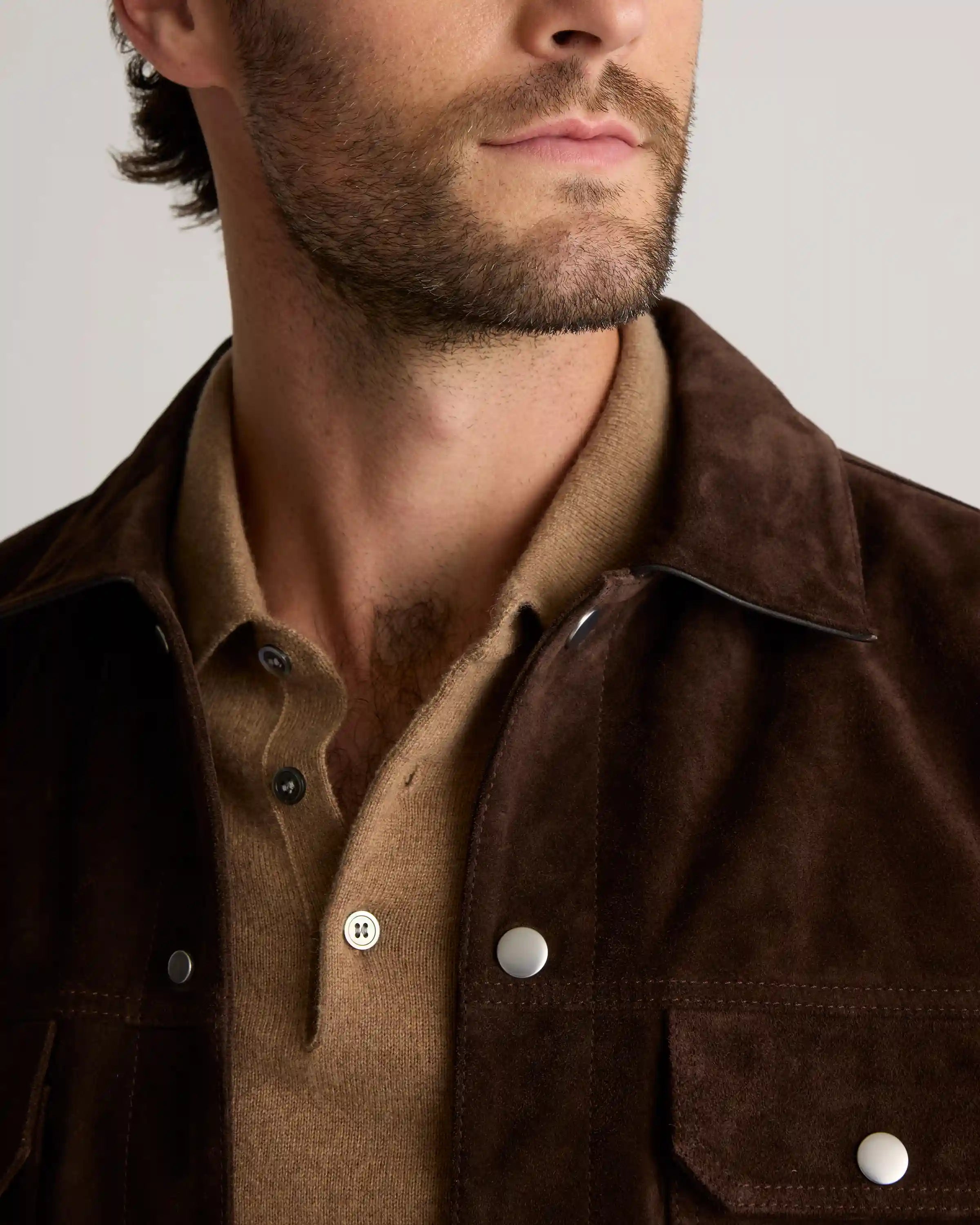 Italian Suede Trucker Jacket