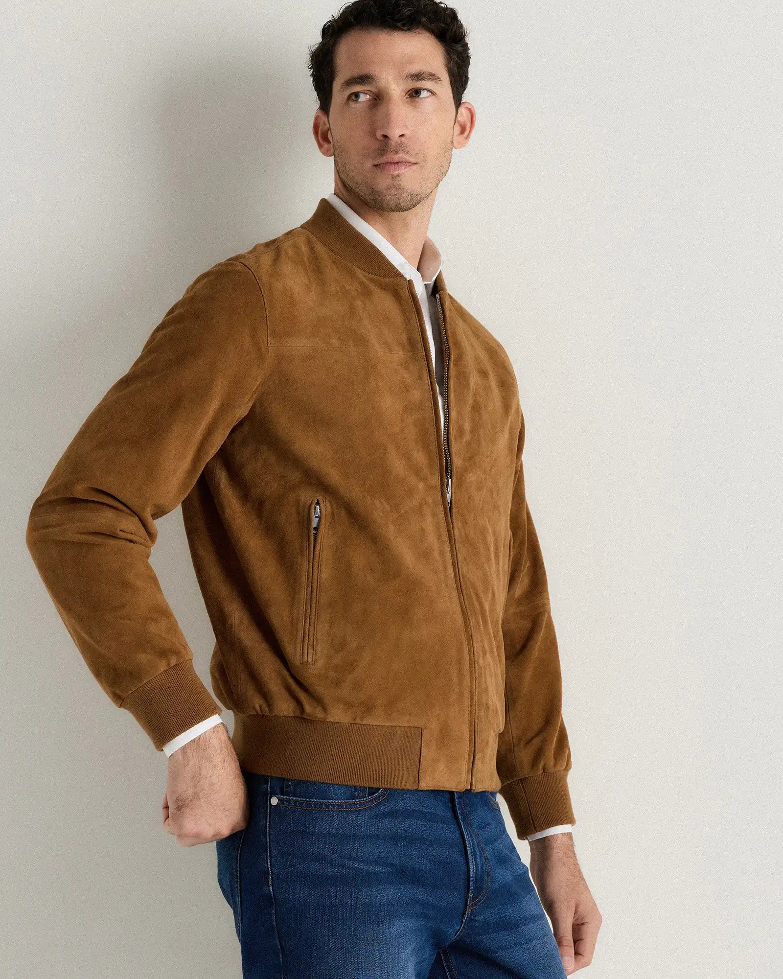 100% Suede Bomber Jacket