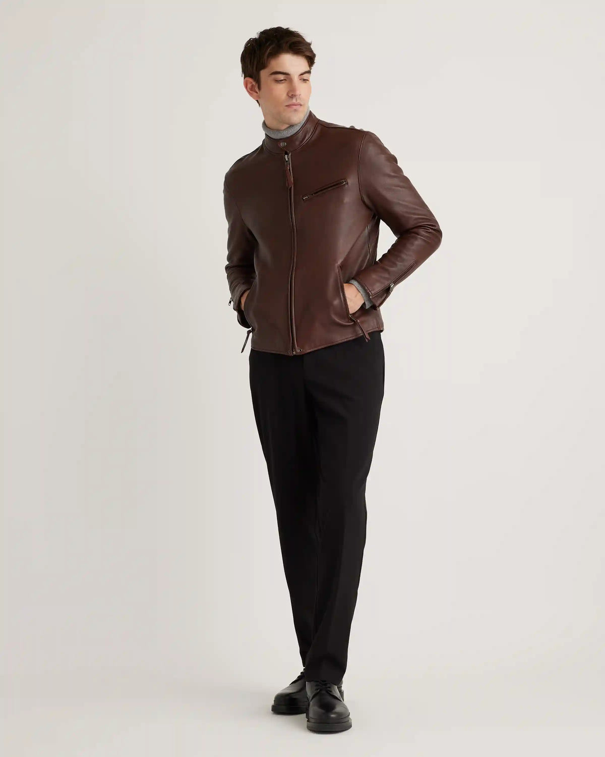 100% Leather Café Racer Jacket