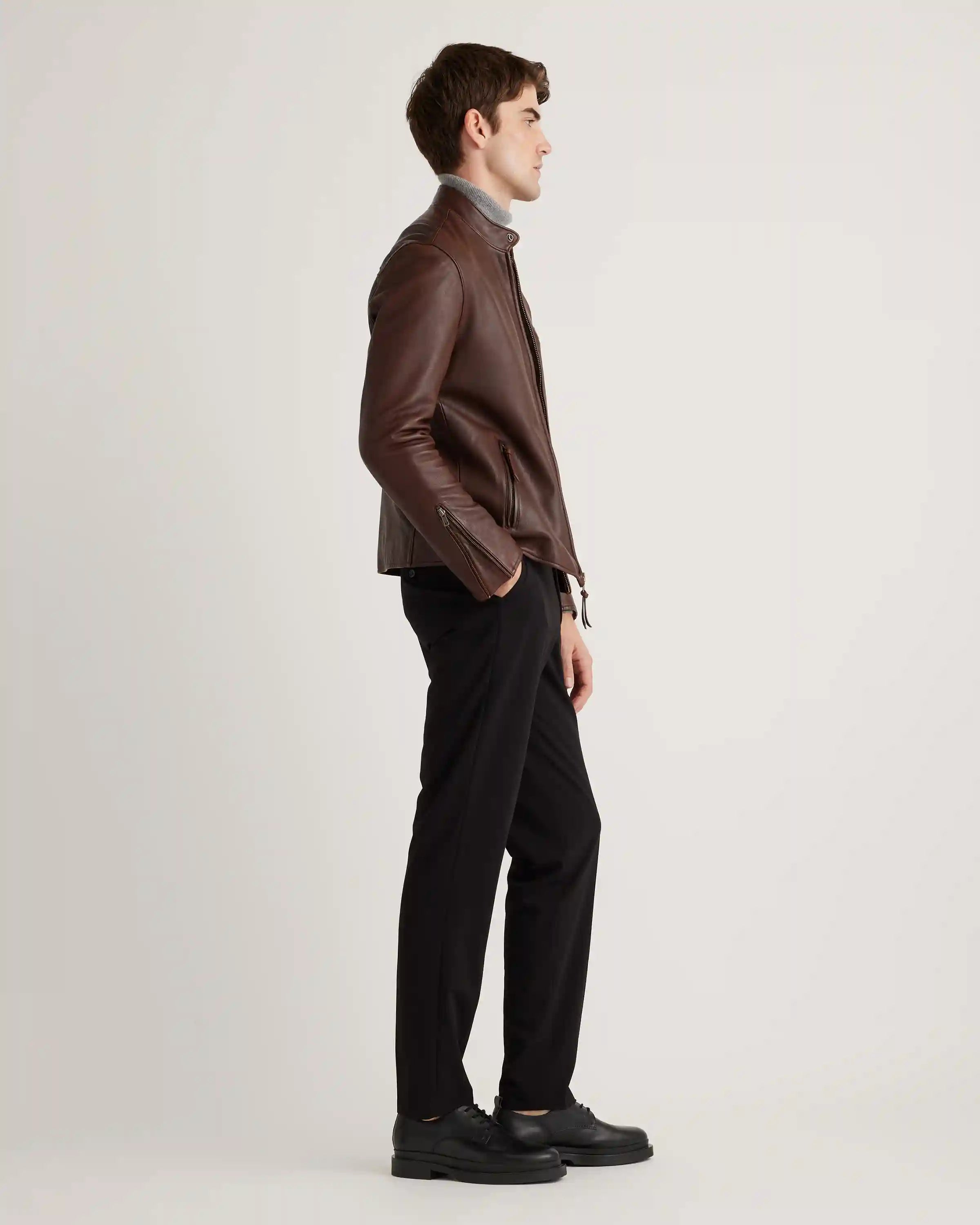 100% Leather Café Racer Jacket