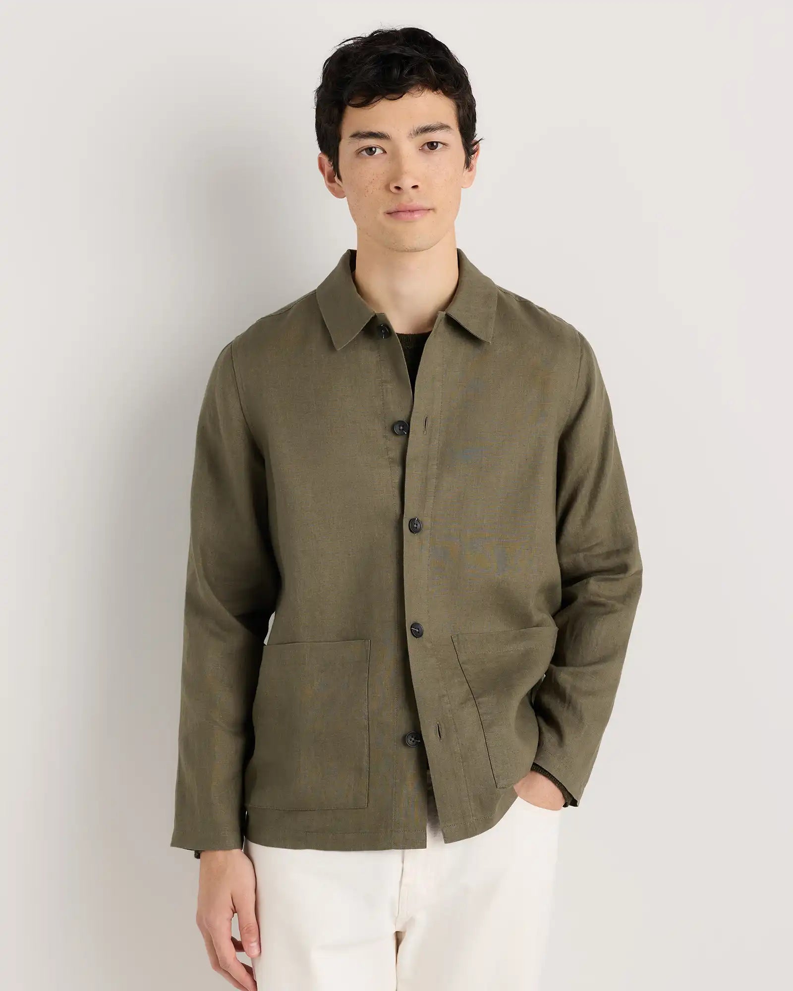 100% European Linen Chore Jacket