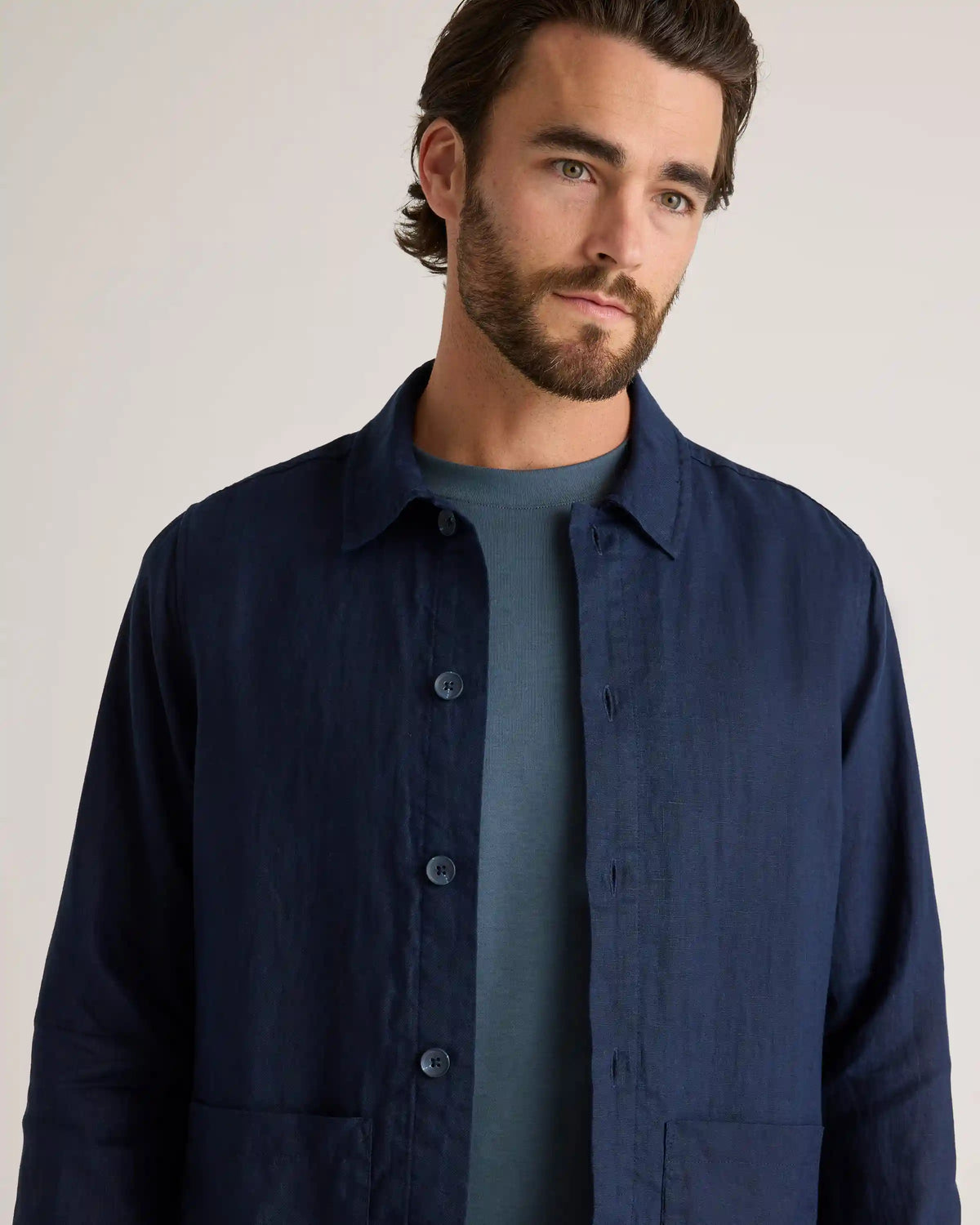100% European Linen Chore Jacket