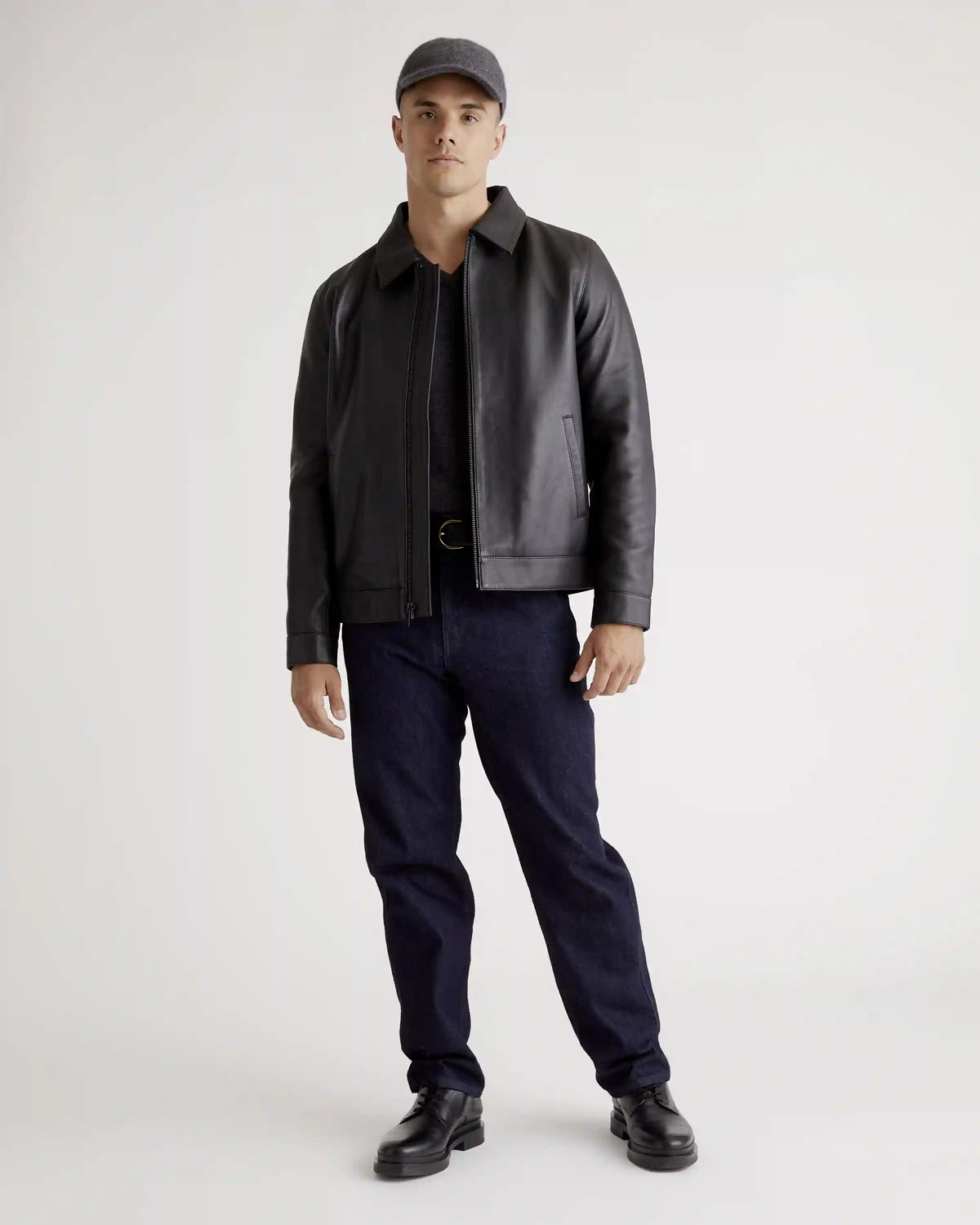 100% Leather Harrington Jacket