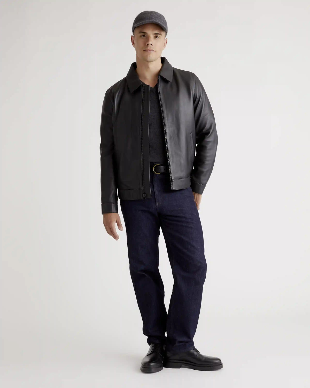 100% Leather Harrington Jacket