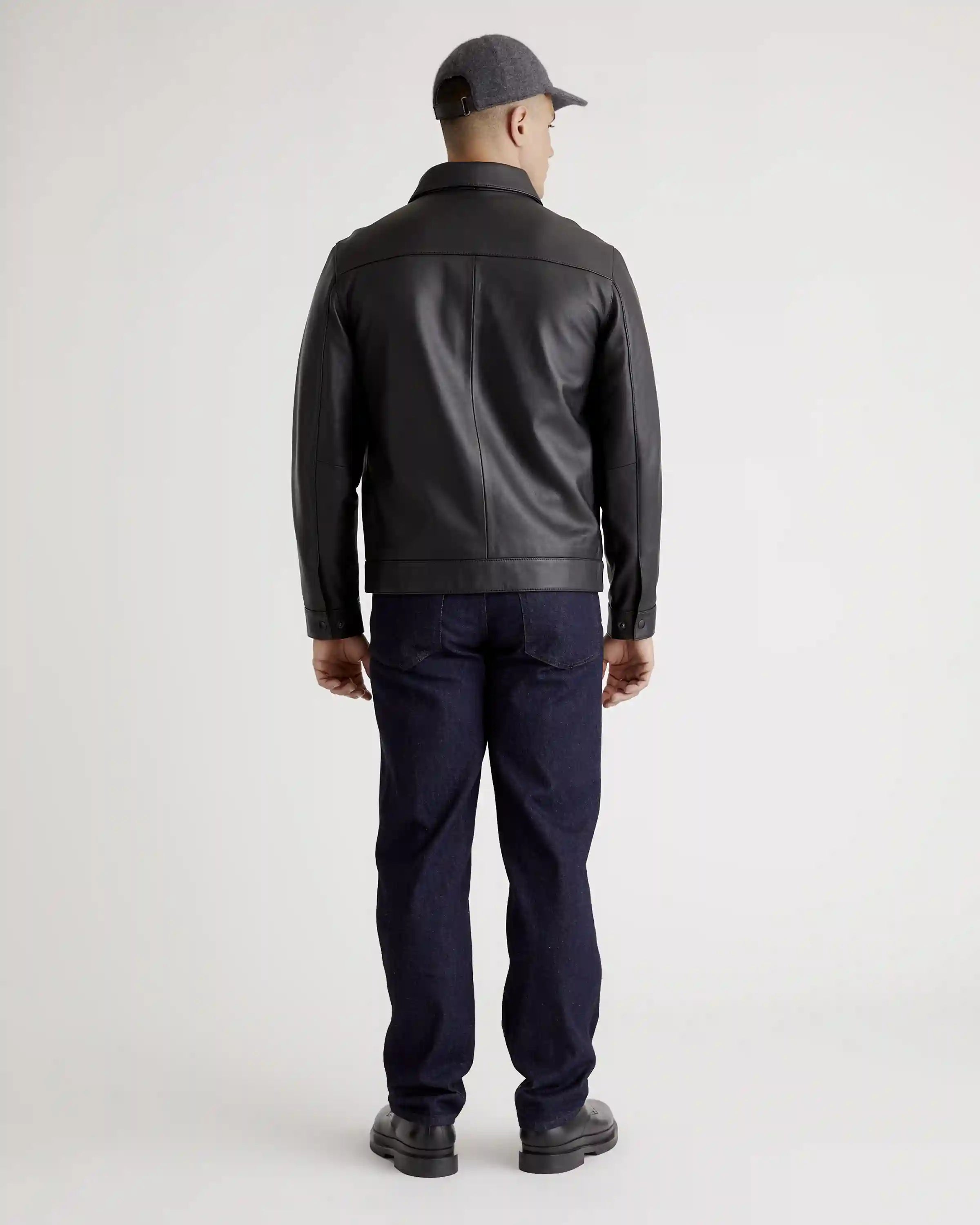 100% Leather Harrington Jacket