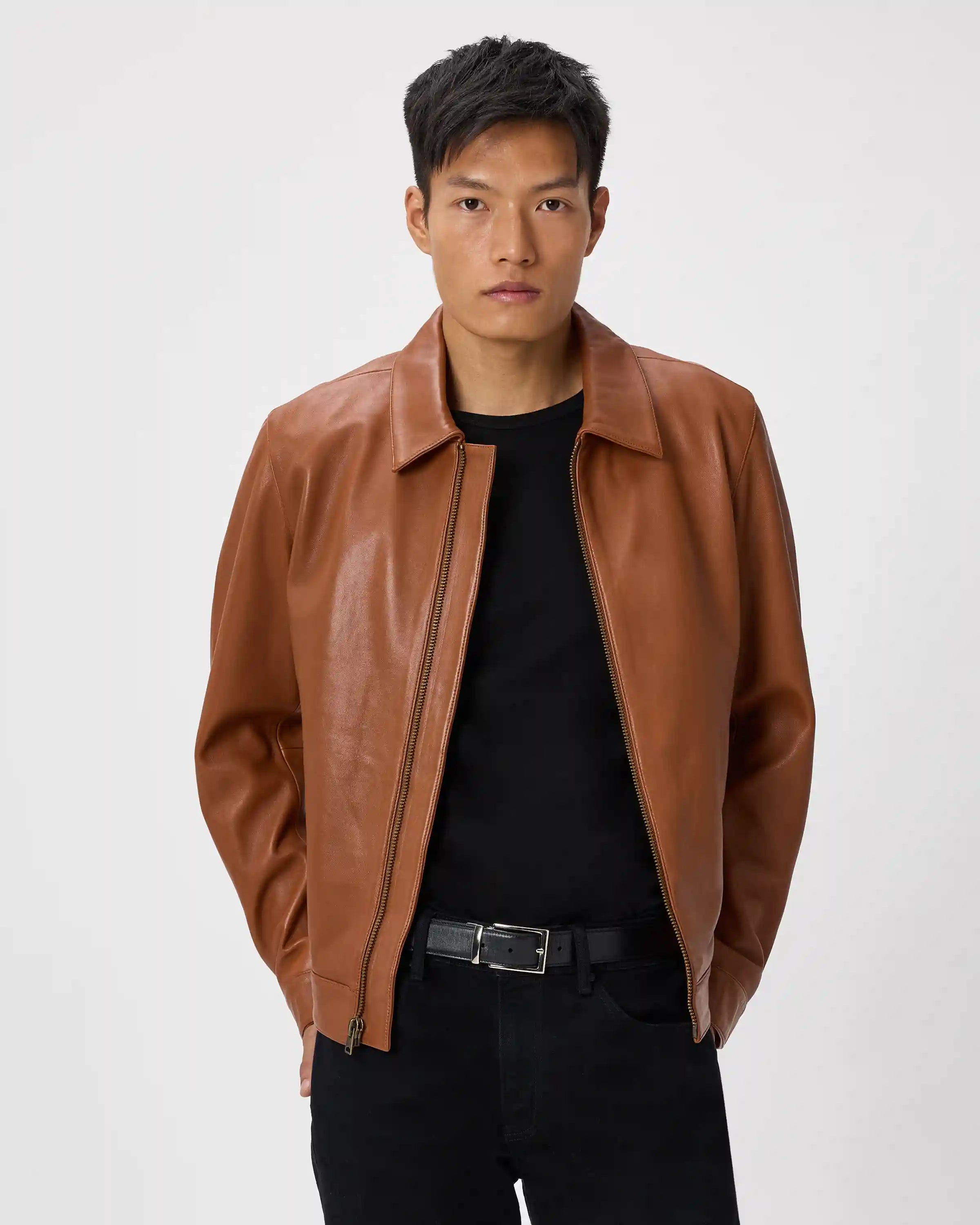 100% Leather Harrington Jacket