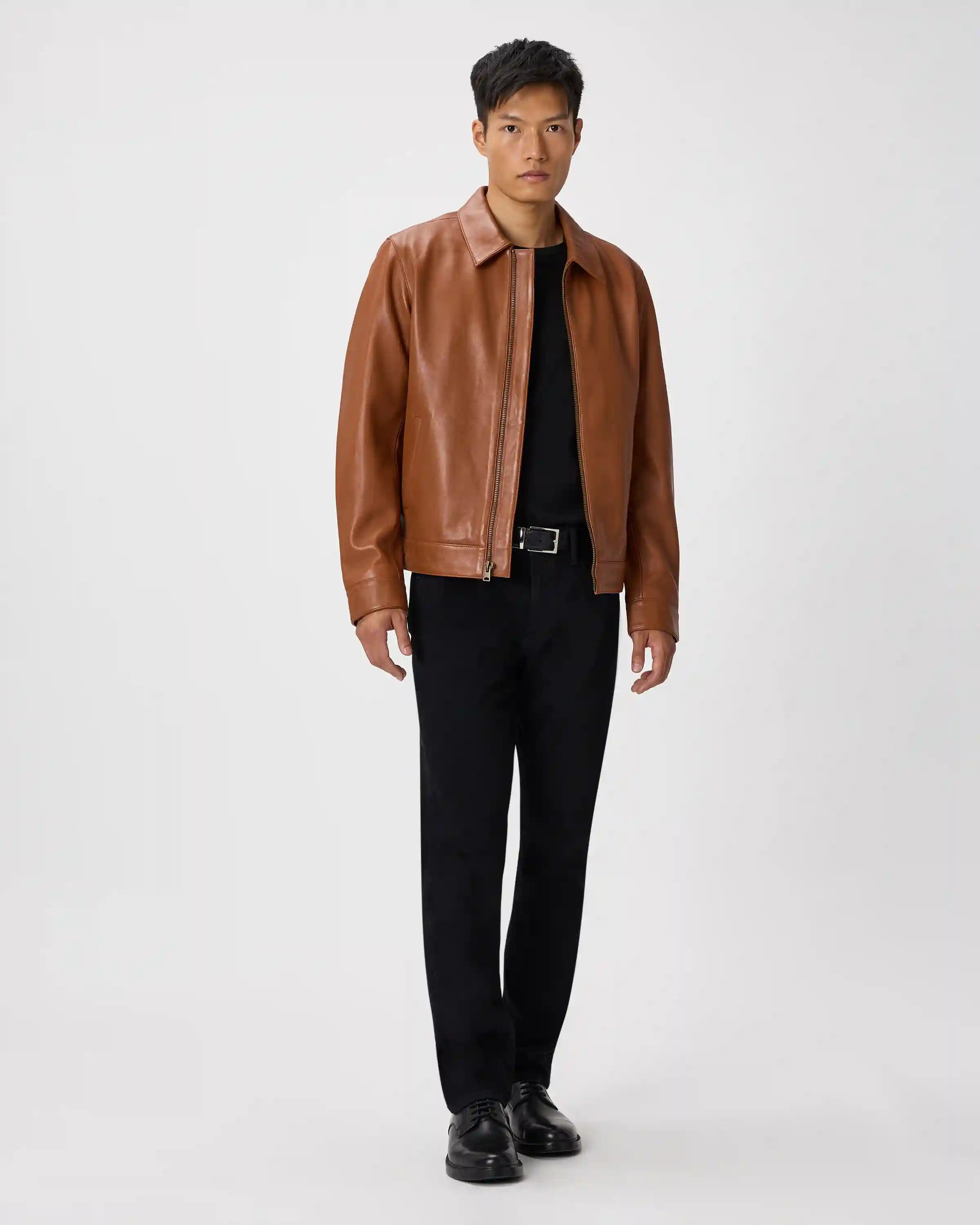 100% Leather Harrington Jacket