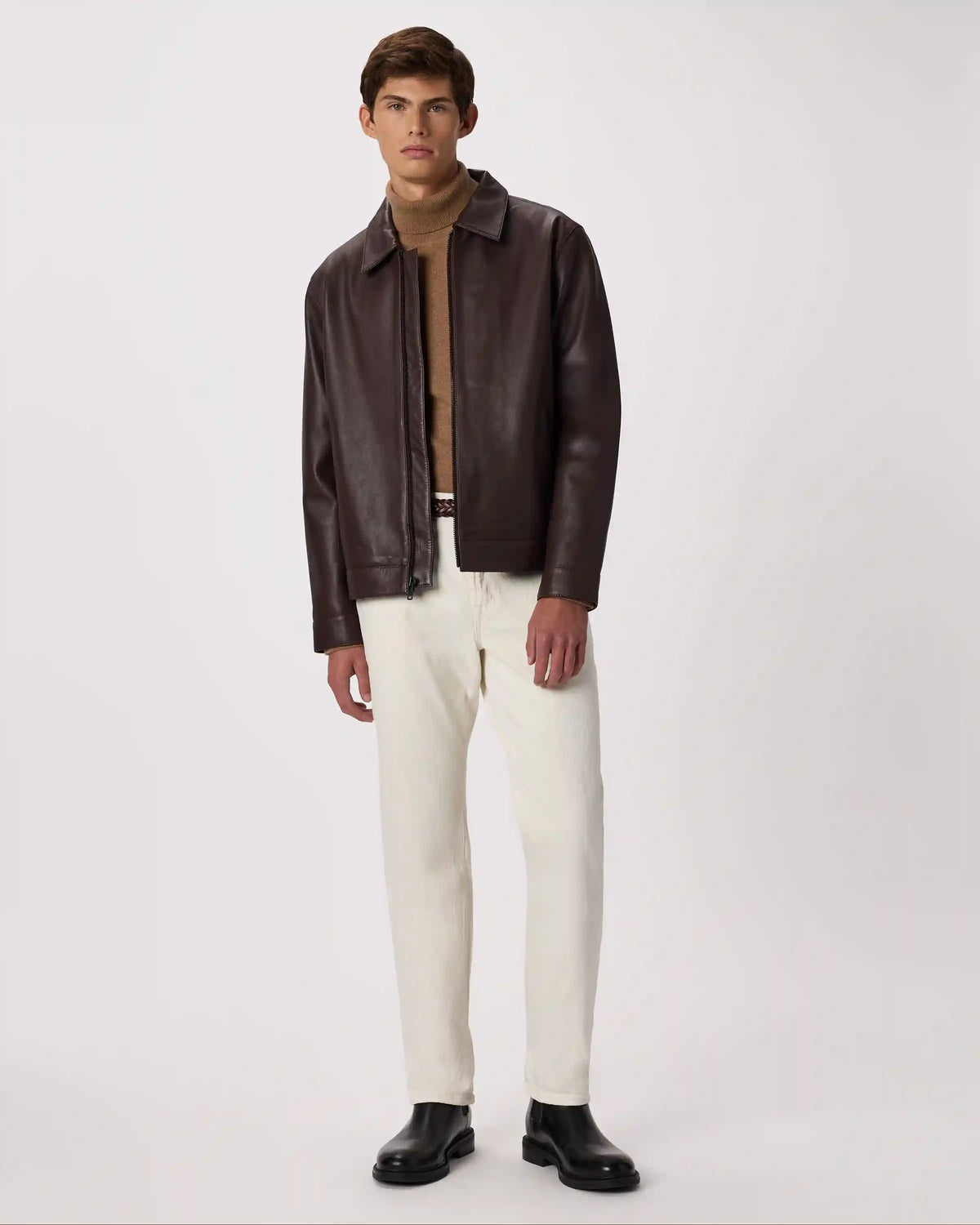 100% Leather Harrington Jacket