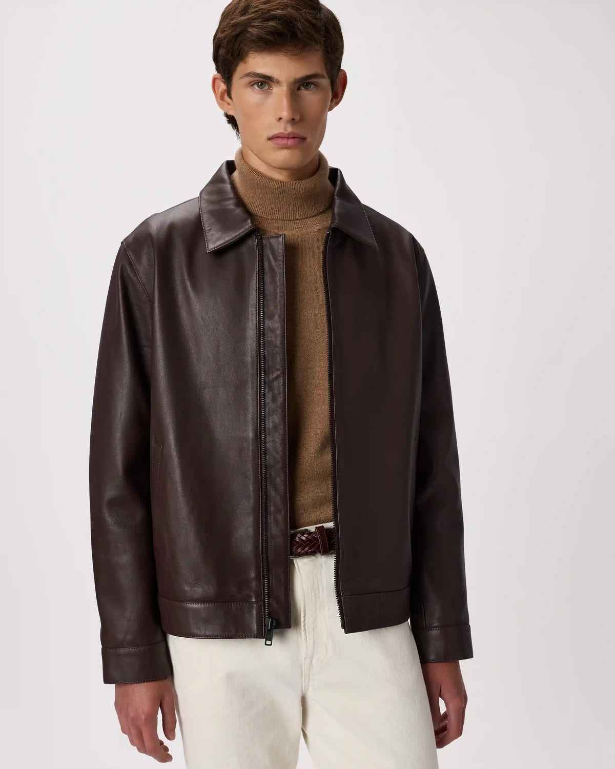 100% Leather Harrington Jacket