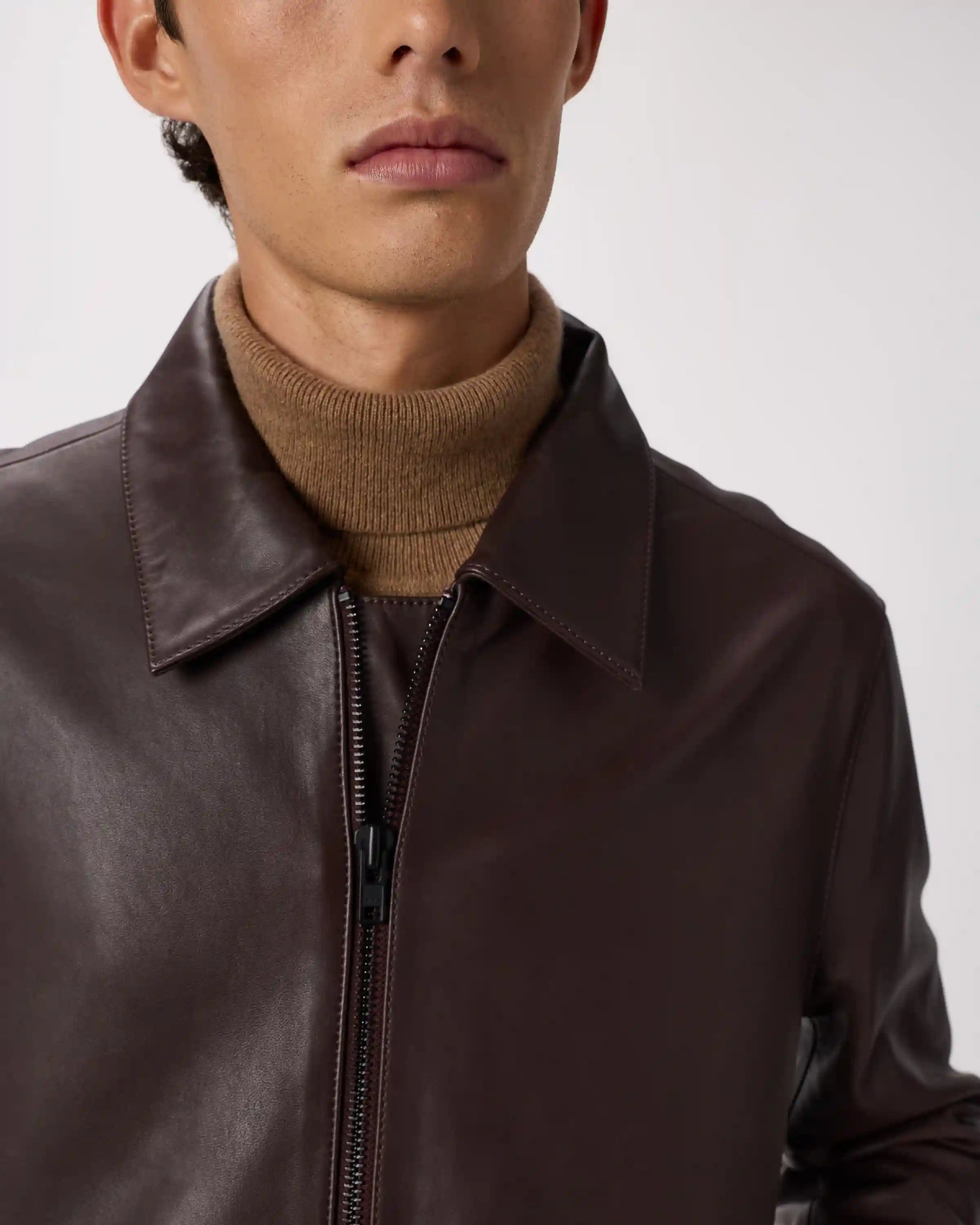 100% Leather Harrington Jacket