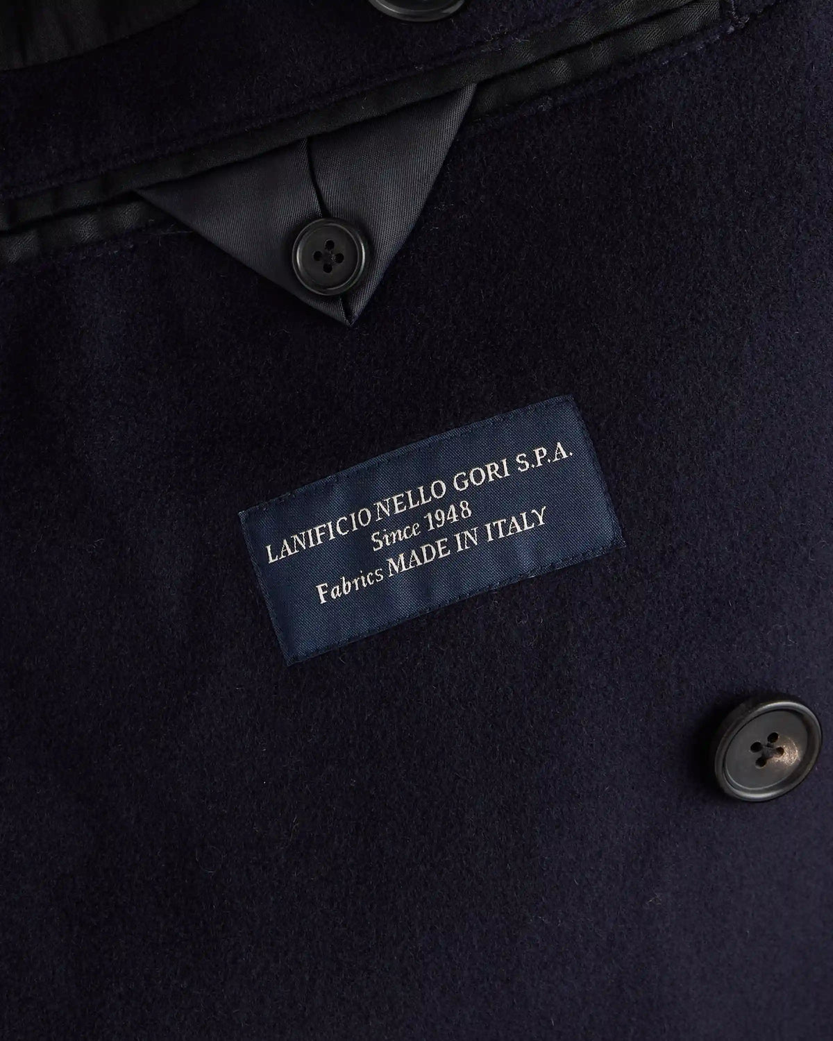 Italian Wool Double-Breasted Officer Topcoat