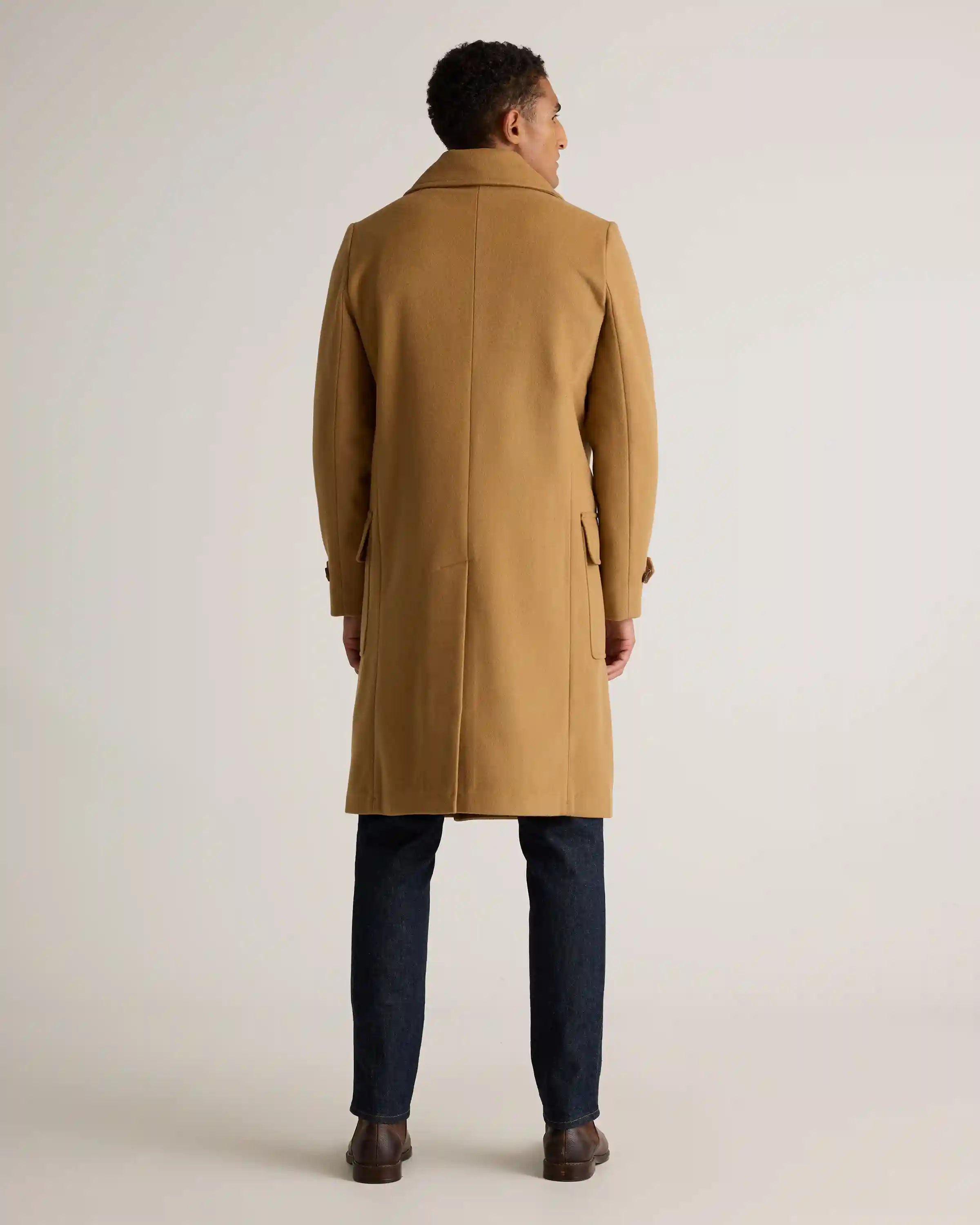 Italian Wool Double-Breasted Officer Topcoat