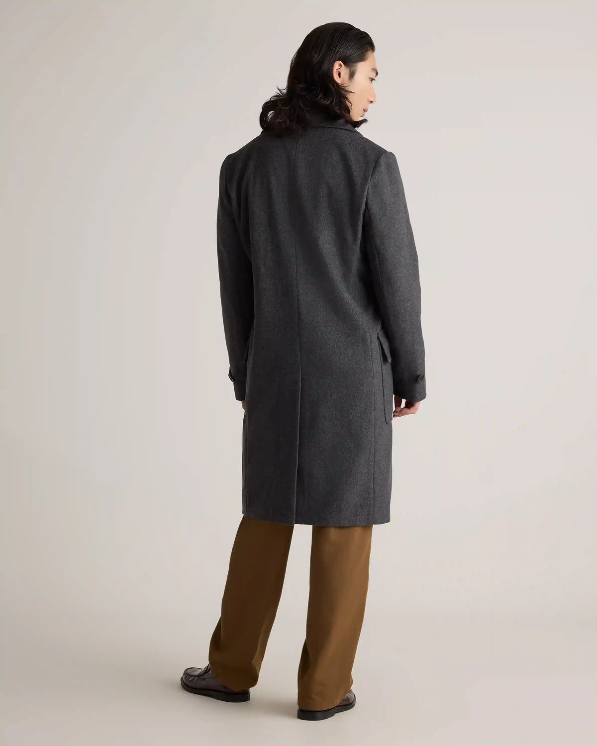 Italian Wool Double-Breasted Officer Topcoat