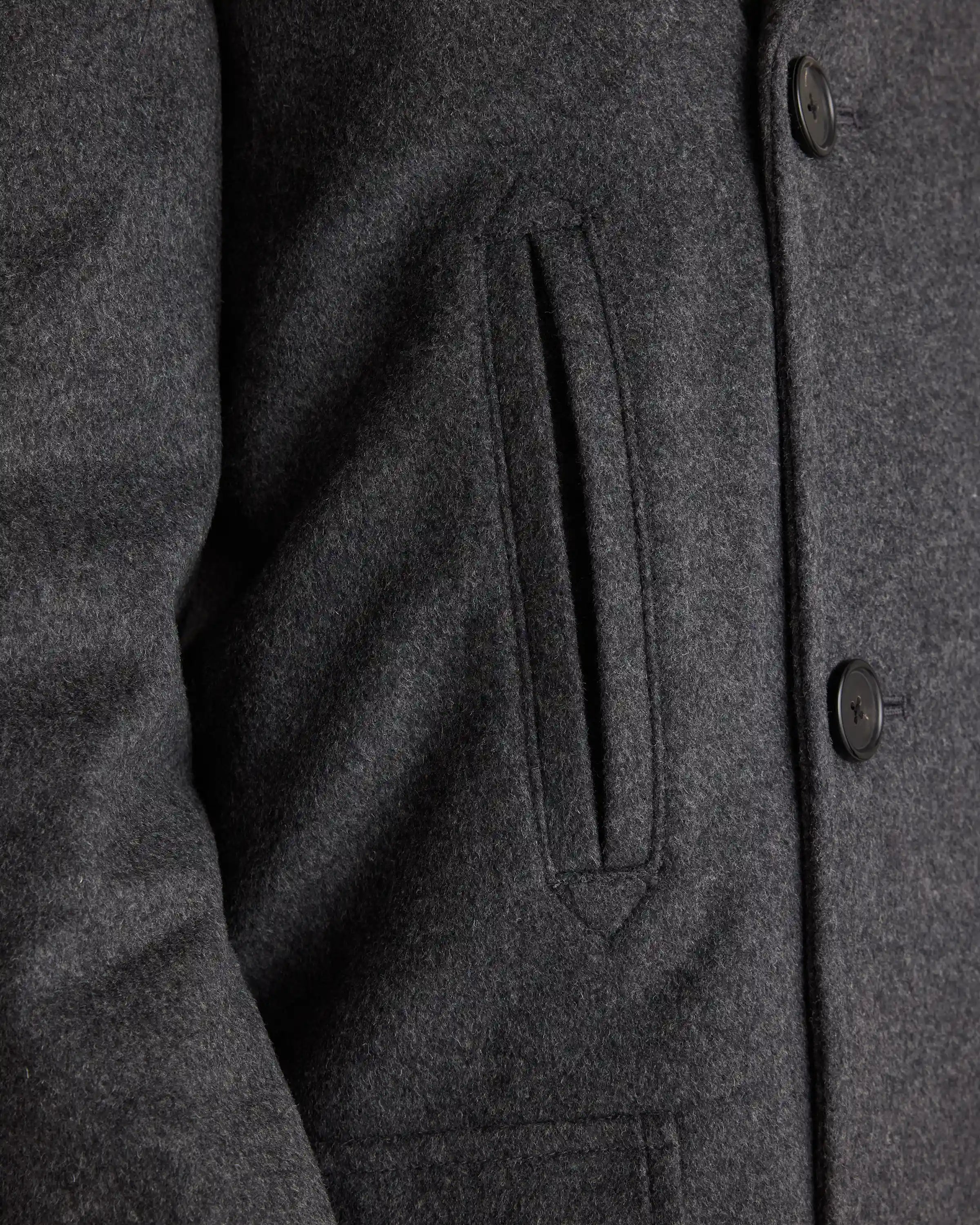 Italian Wool Double-Breasted Officer Topcoat