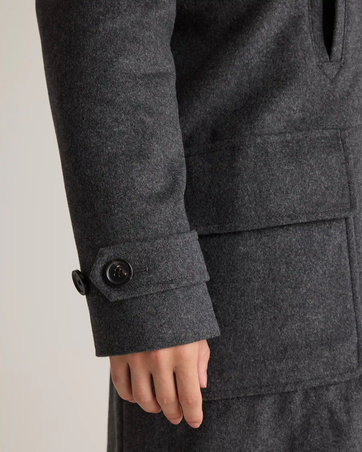 Italian Wool Double-Breasted Officer Topcoat