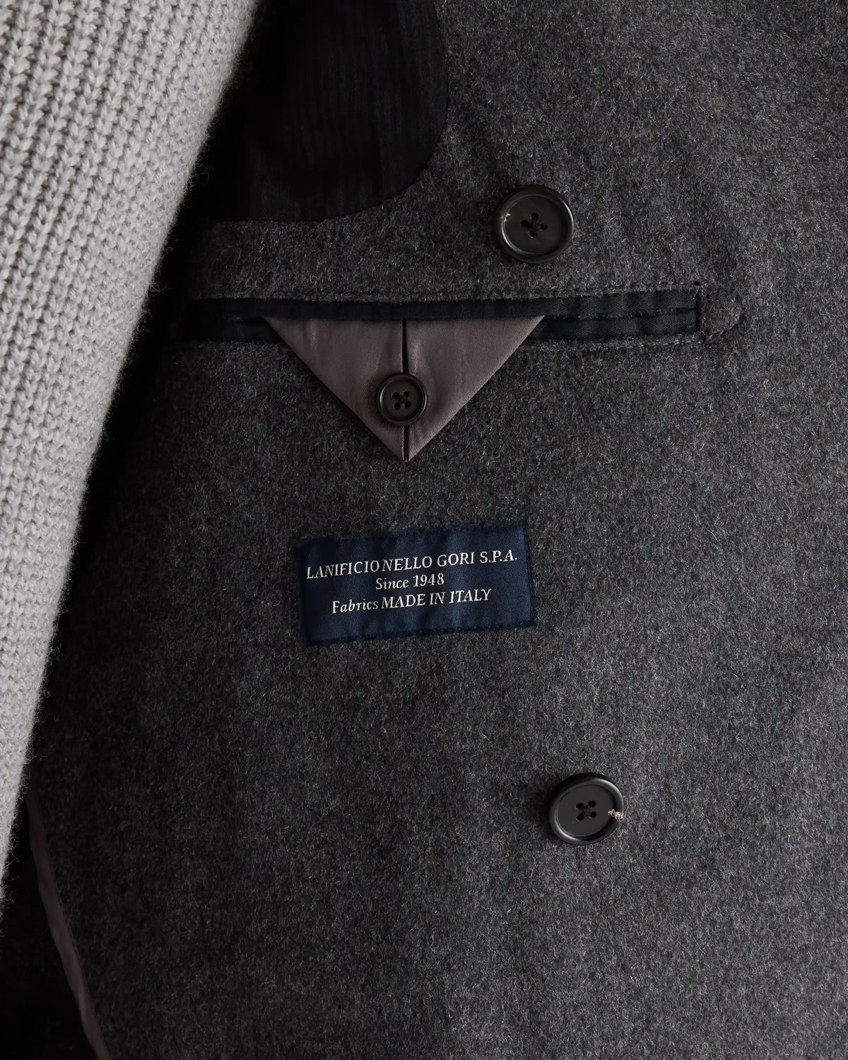 Italian Wool Double-Breasted Officer Topcoat