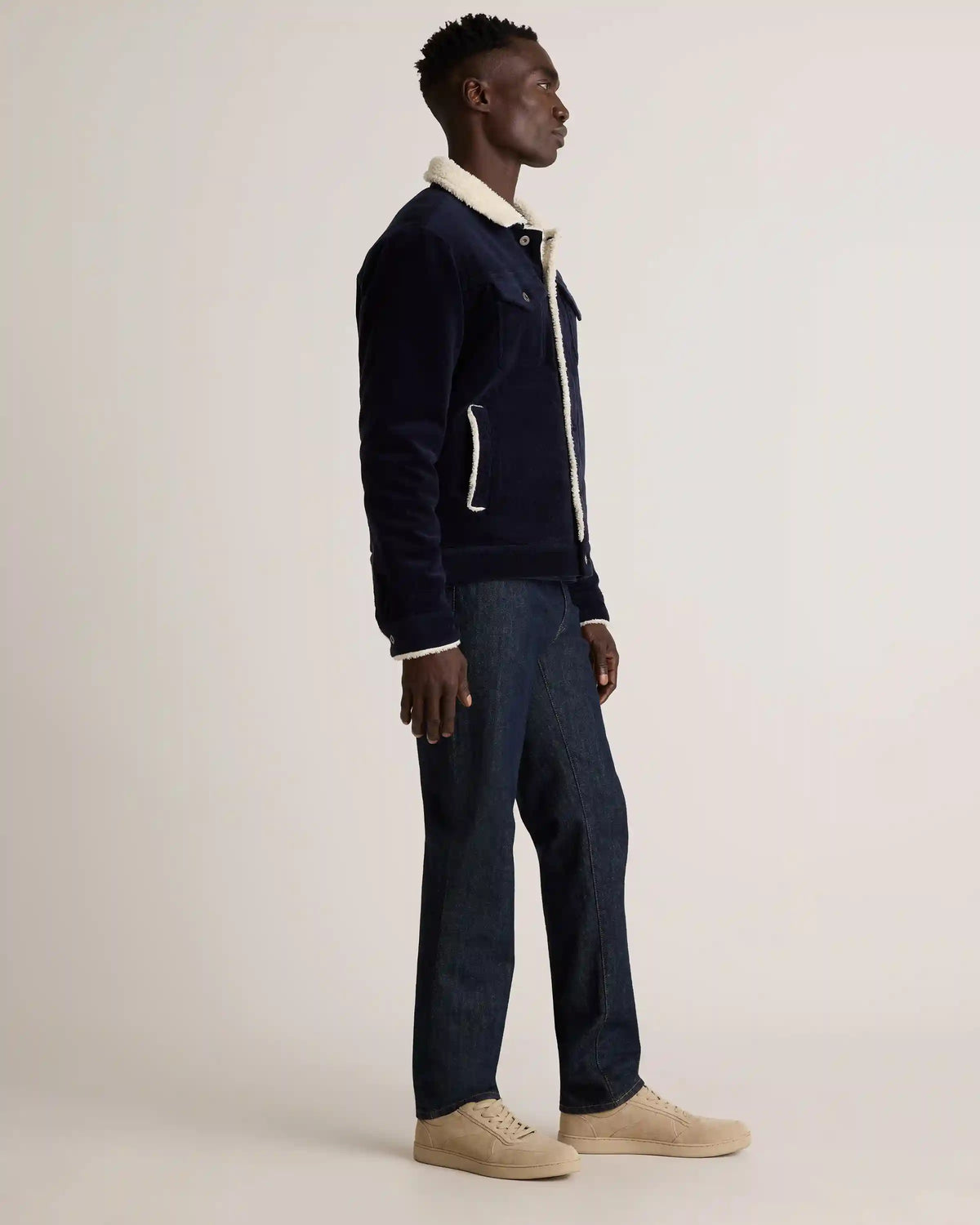 Organic Stretch Corduroy Sherpa-Lined Trucker Jacket