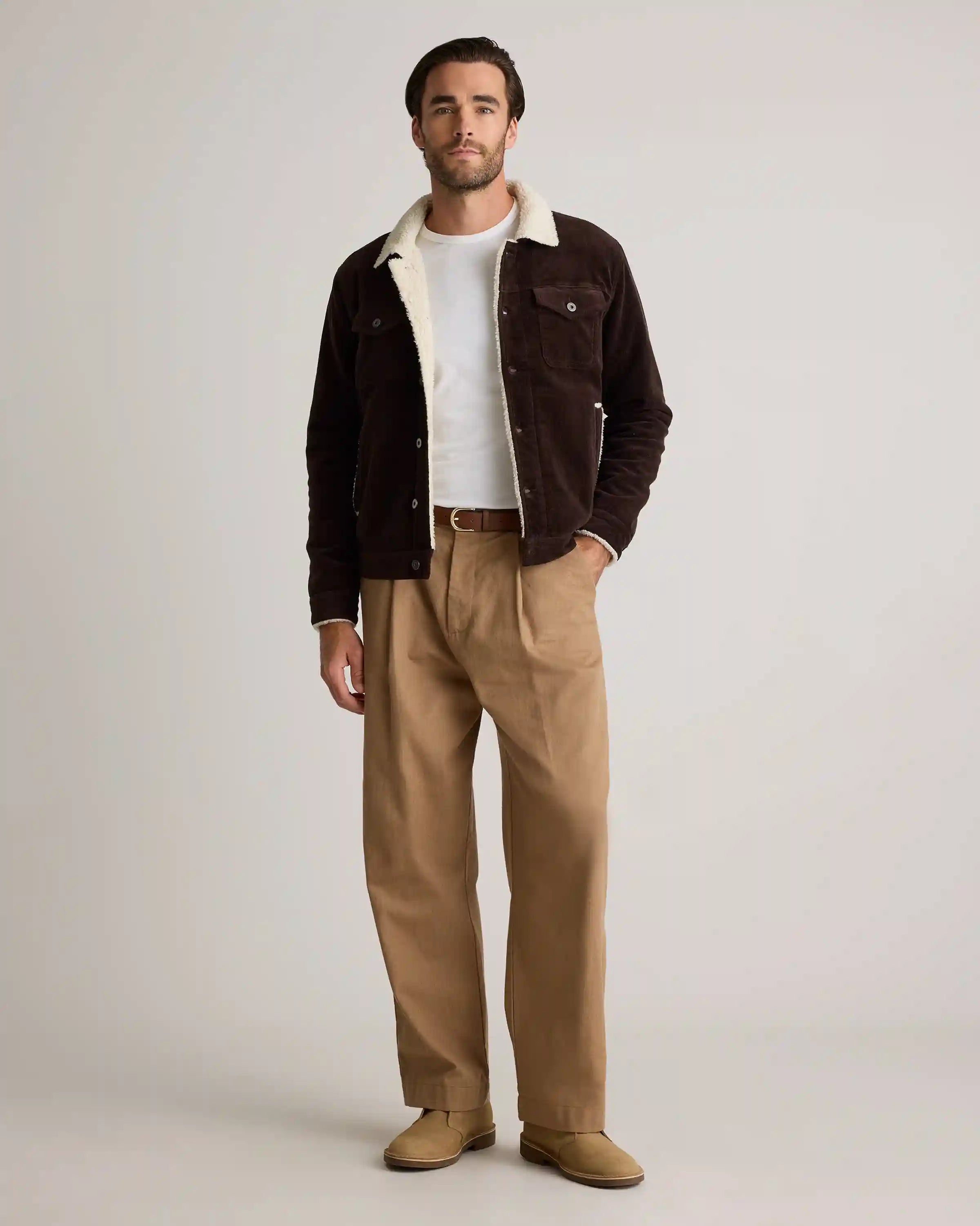 Organic Stretch Corduroy Sherpa-Lined Trucker Jacket