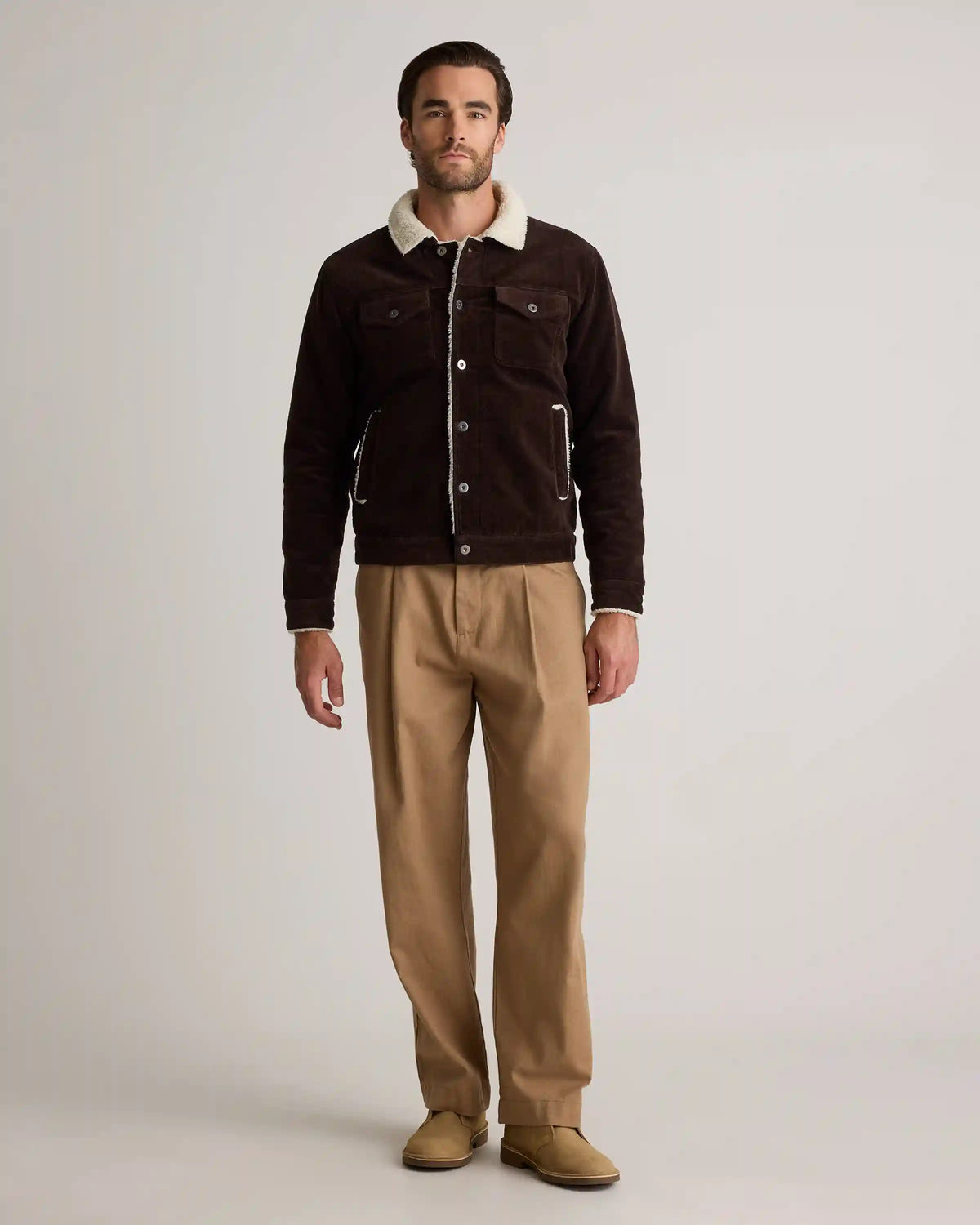 Organic Stretch Corduroy Sherpa-Lined Trucker Jacket