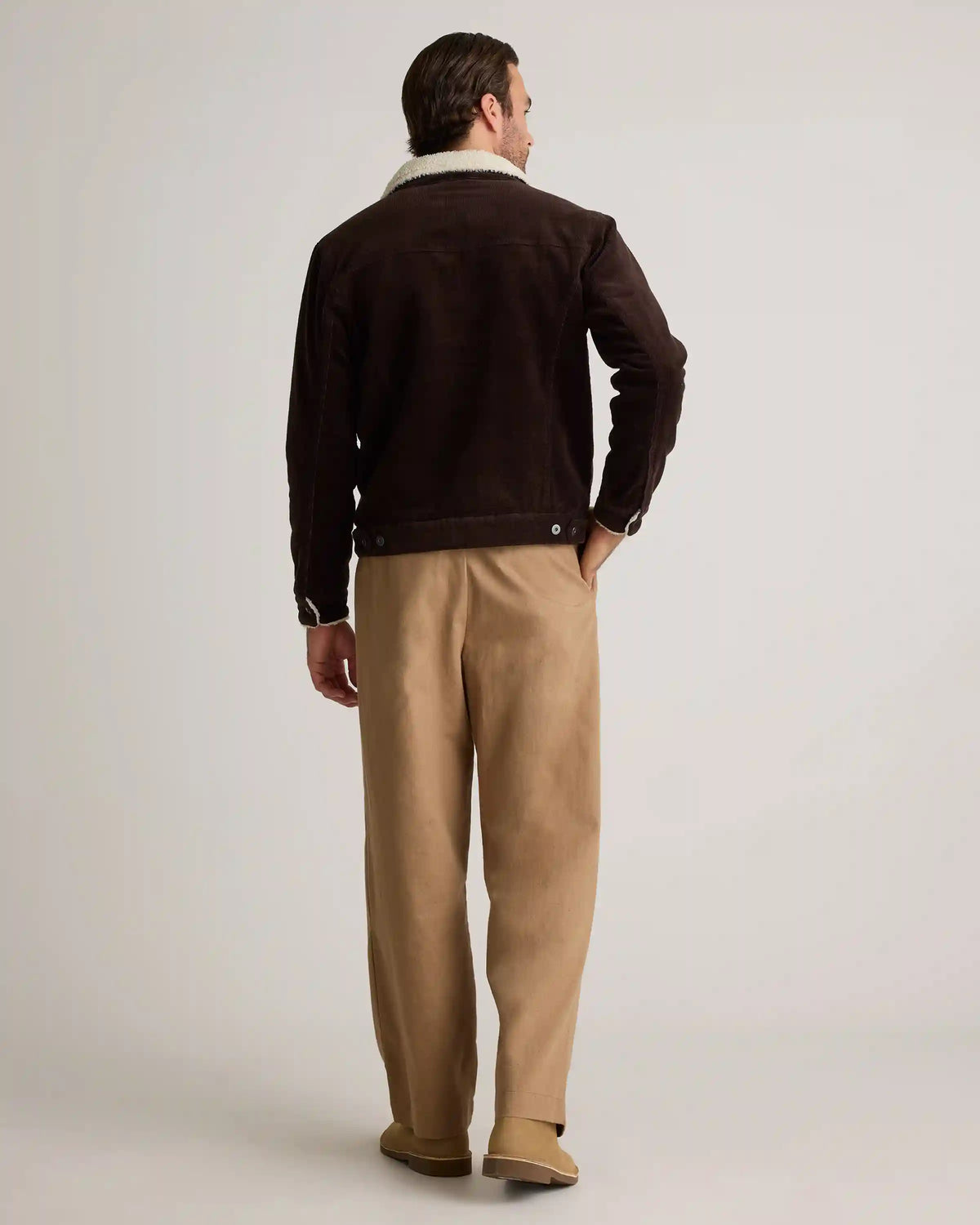 Organic Stretch Corduroy Sherpa-Lined Trucker Jacket