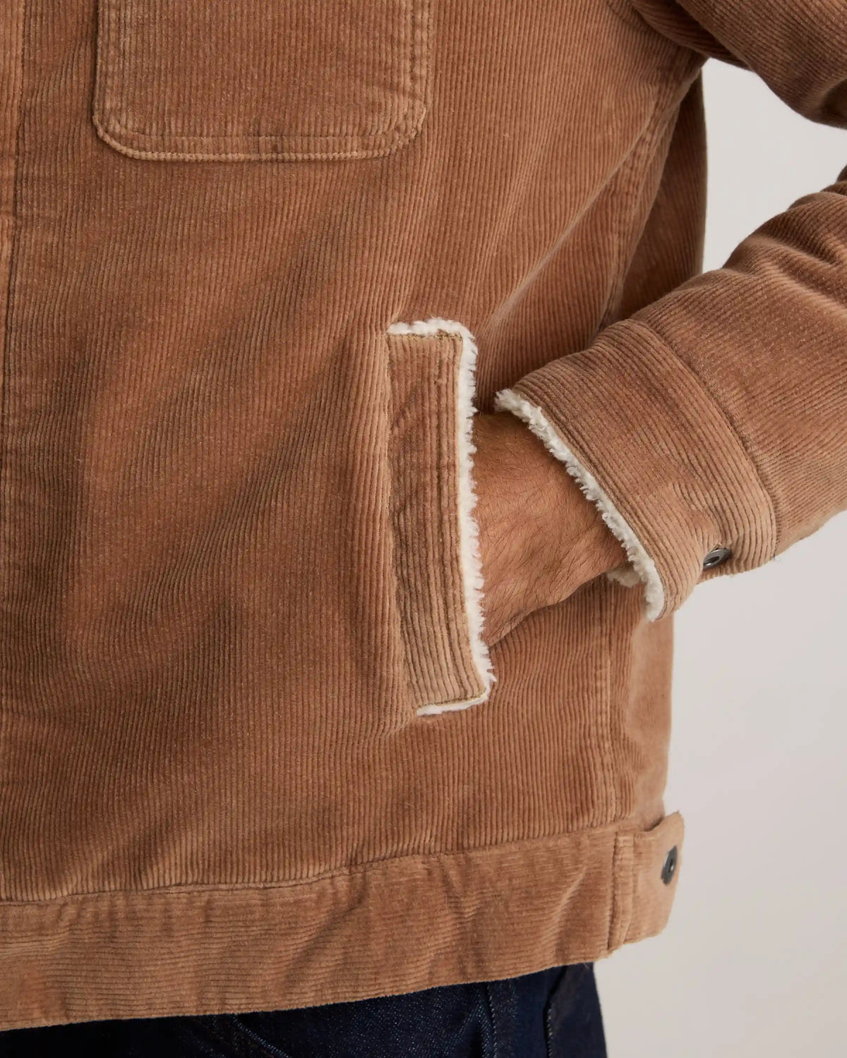 Organic Stretch Corduroy Sherpa-Lined Trucker Jacket
