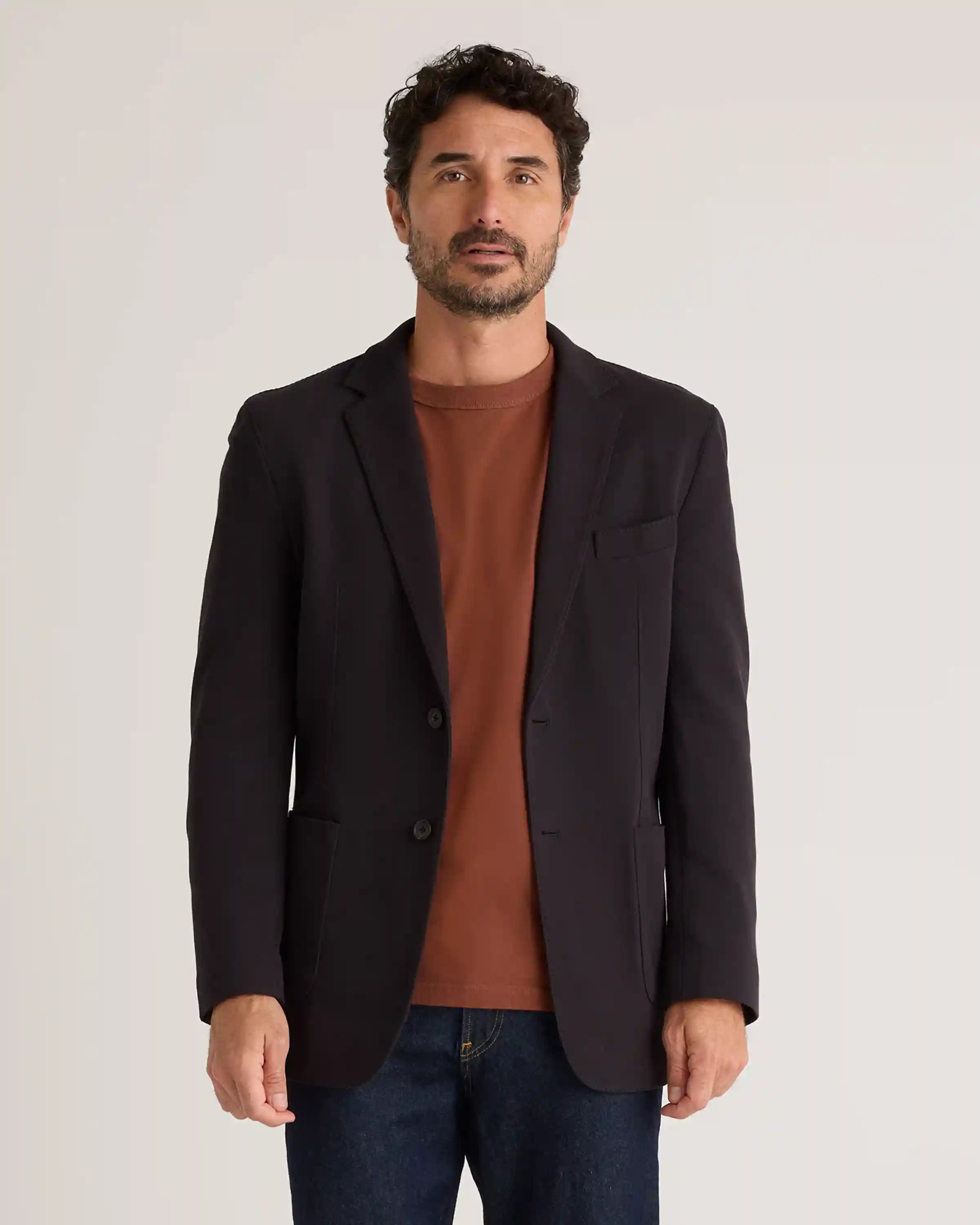 Cotton Pique Knit Blazer