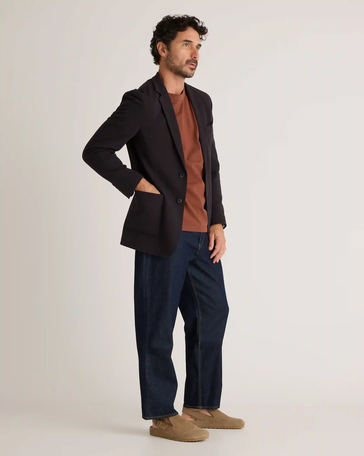 Cotton Pique Knit Blazer