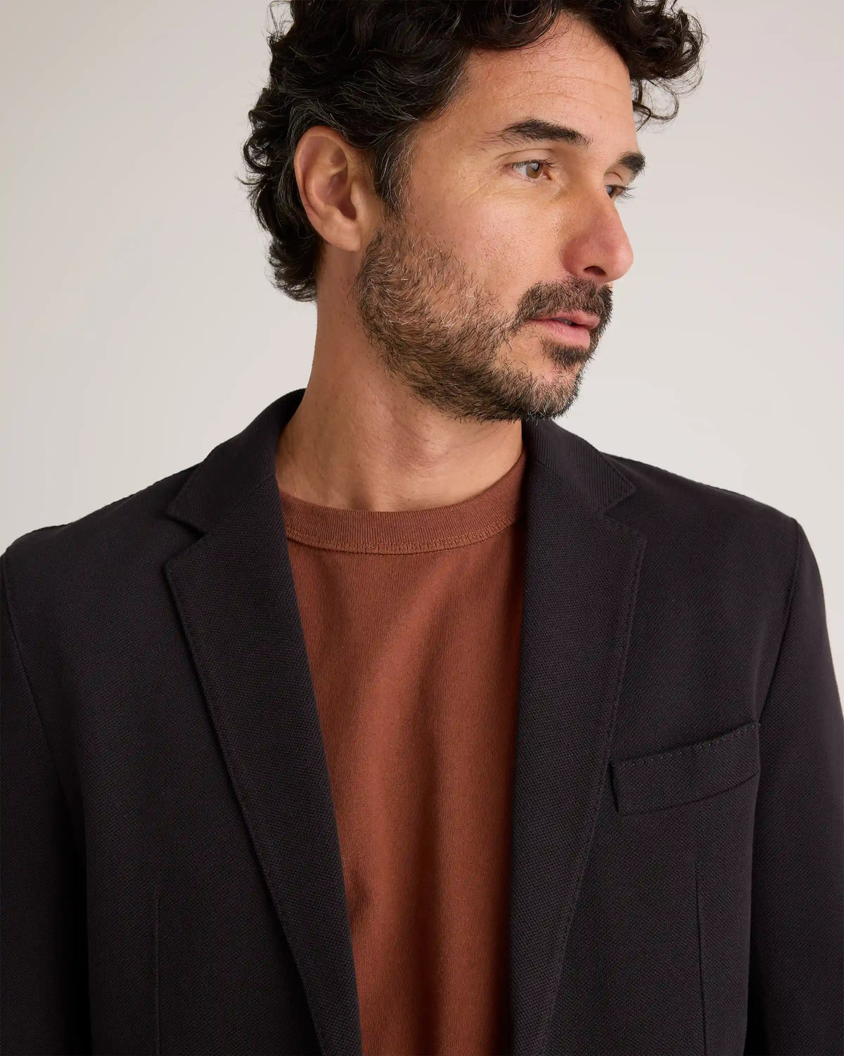 Cotton Pique Knit Blazer