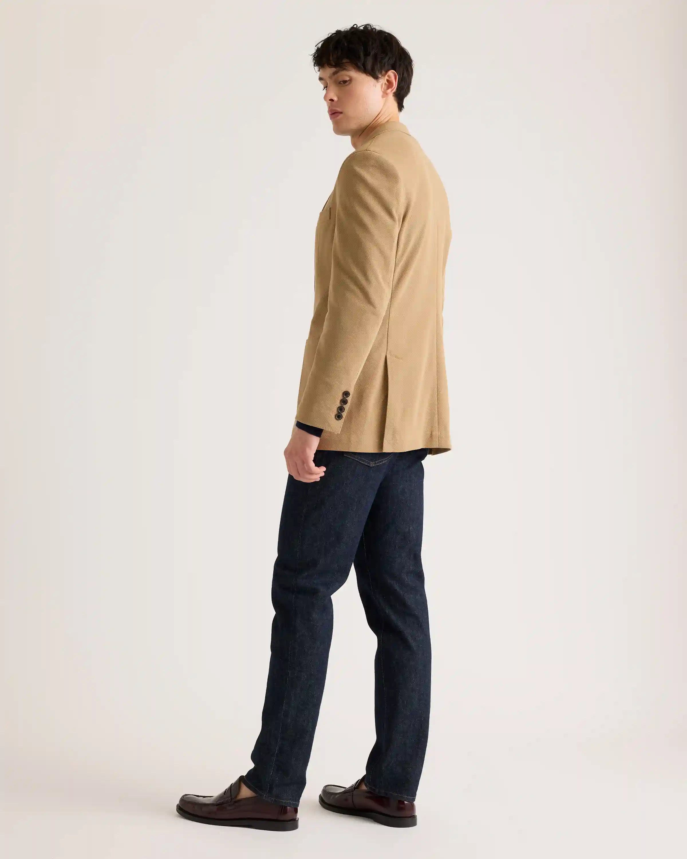 Cotton Pique Knit Blazer