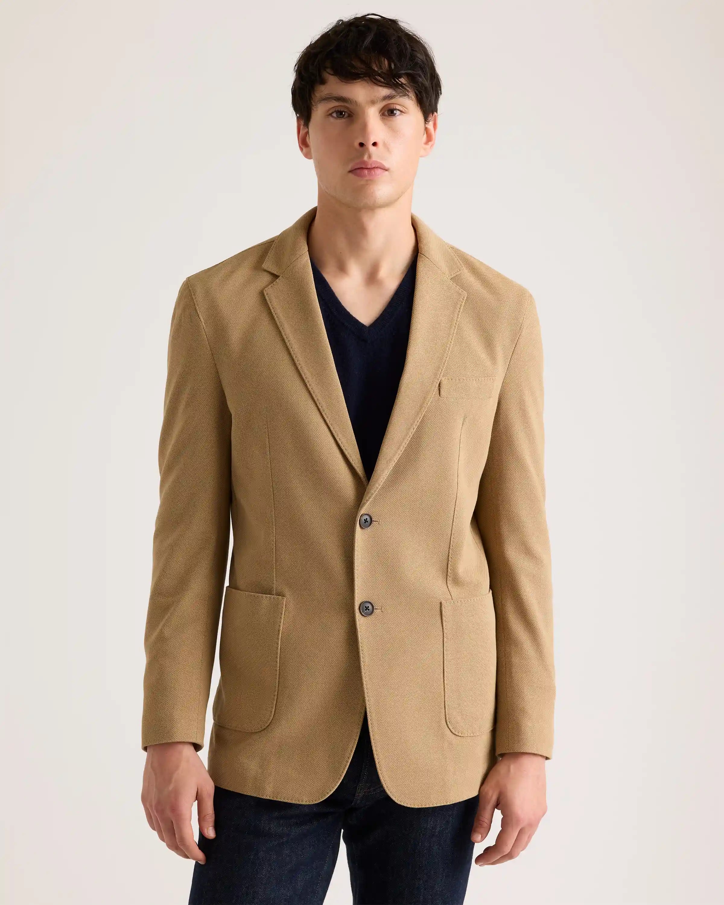 Cotton Pique Knit Blazer