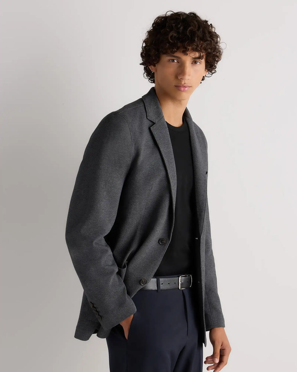 Cotton Pique Knit Blazer