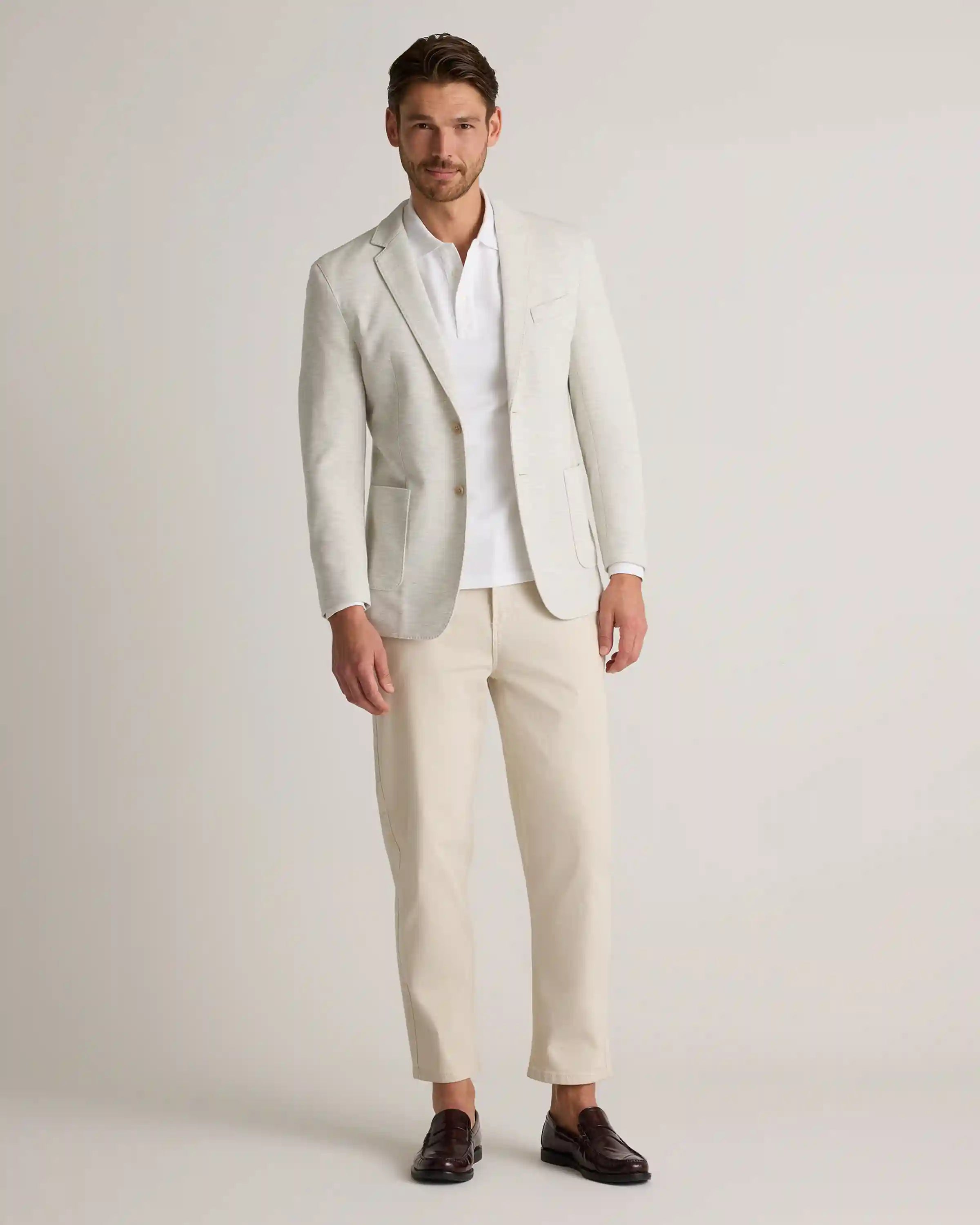 Cotton Pique Knit Blazer