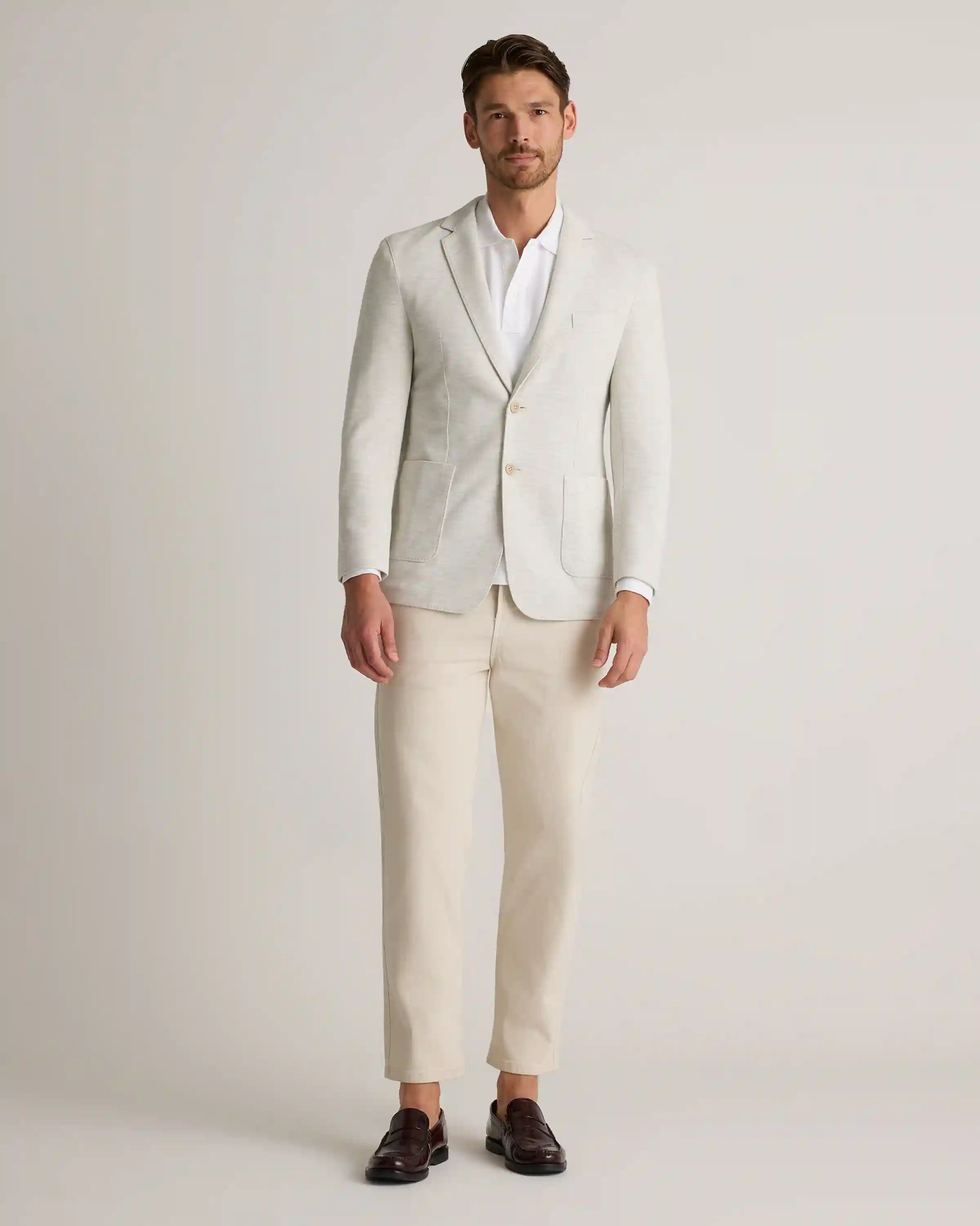 Cotton Pique Knit Blazer
