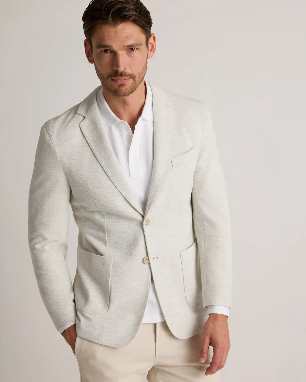 Cotton Pique Knit Blazer