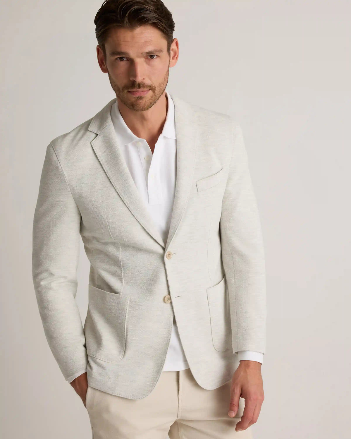 Cotton Pique Knit Blazer