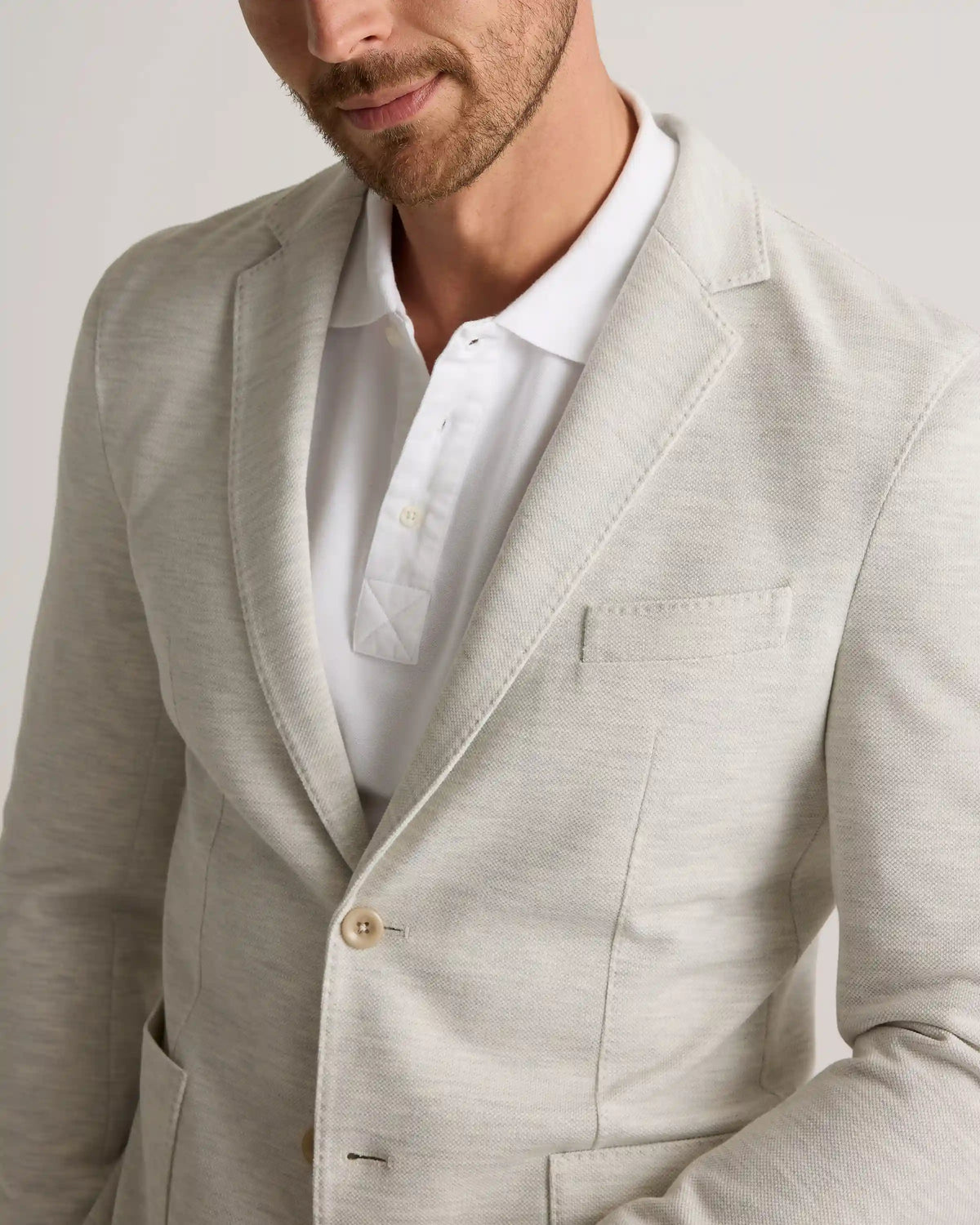 Cotton Pique Knit Blazer