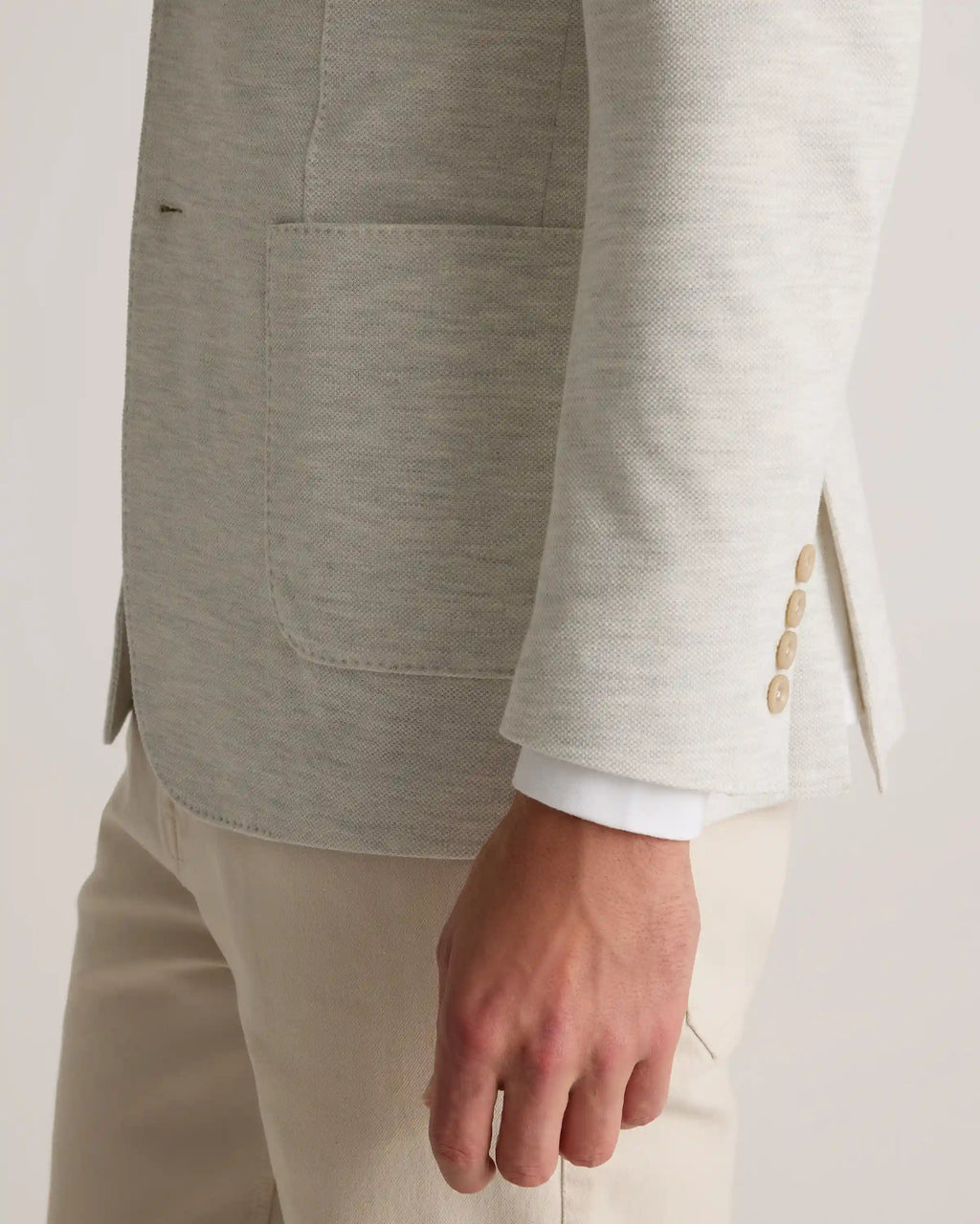Cotton Pique Knit Blazer