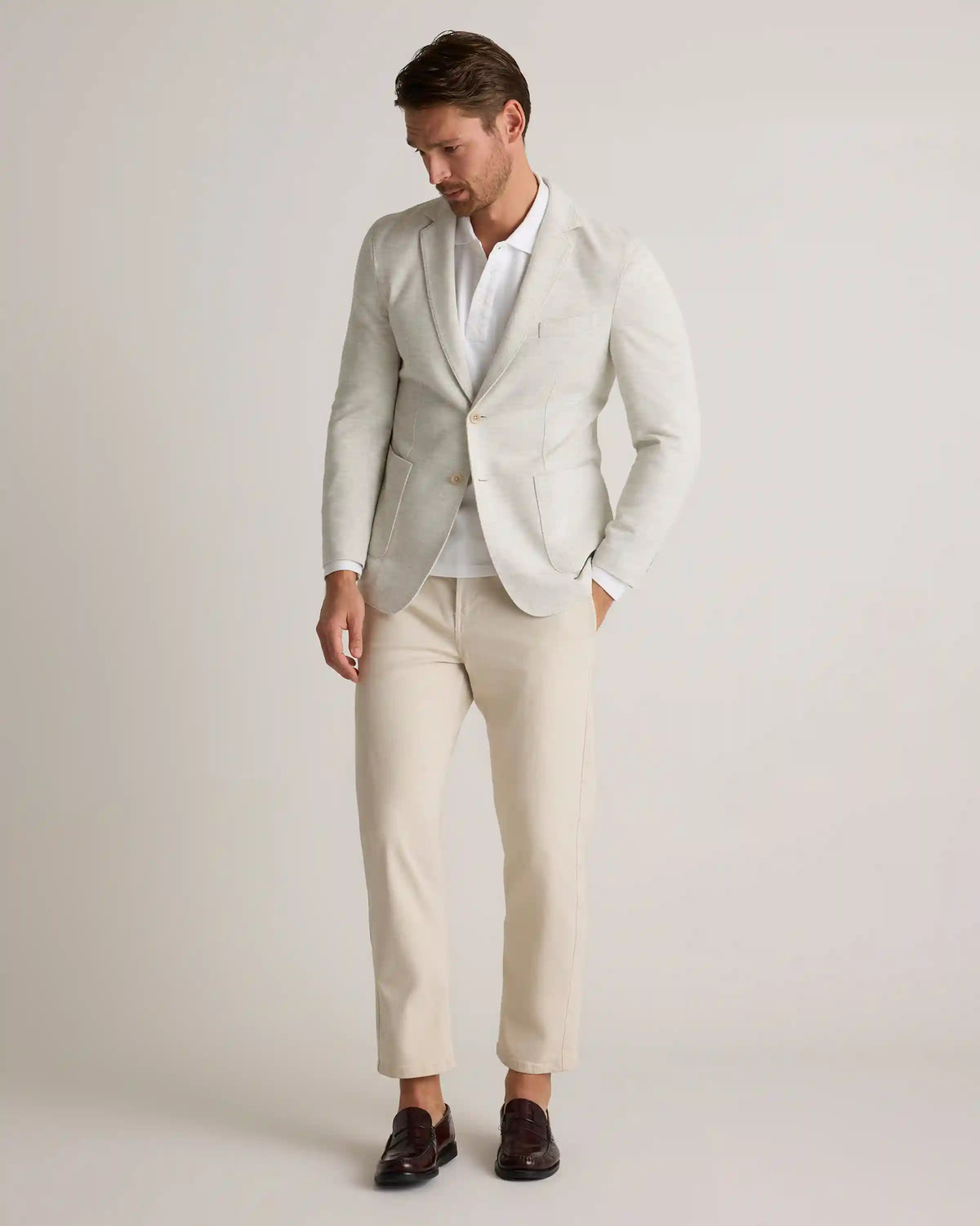 Cotton Pique Knit Blazer