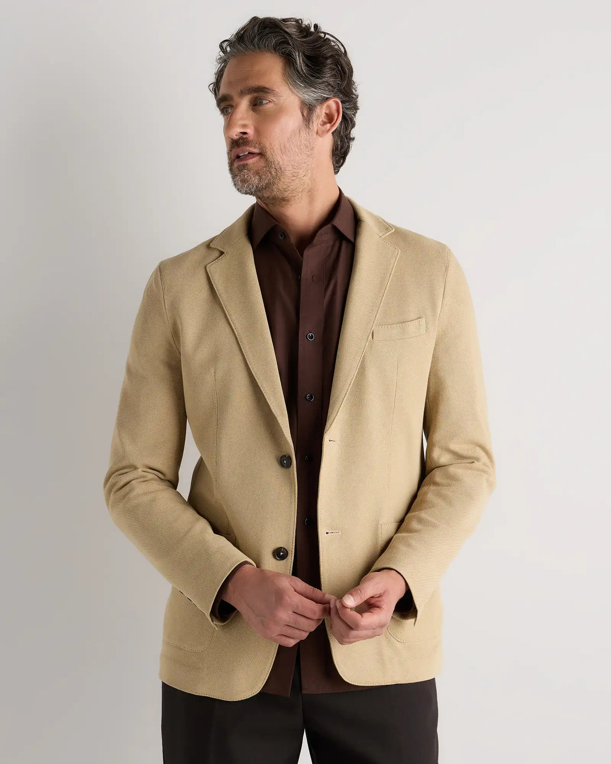 Cotton Pique Knit Blazer