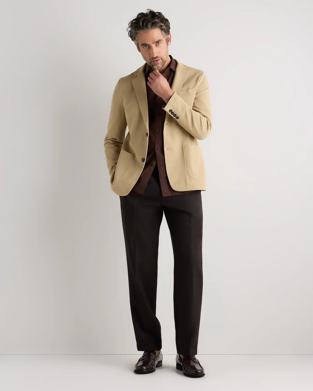 Cotton Pique Knit Blazer