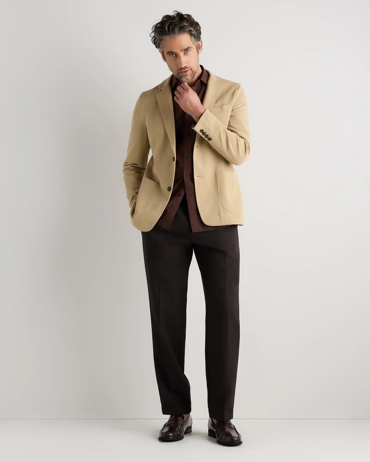 Cotton Pique Knit Blazer