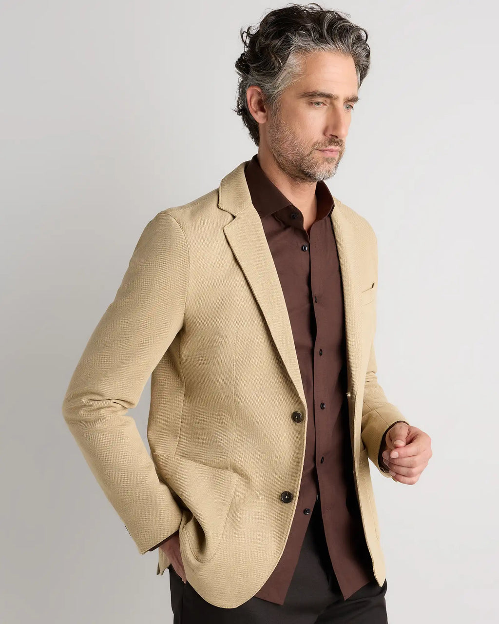 Cotton Pique Knit Blazer