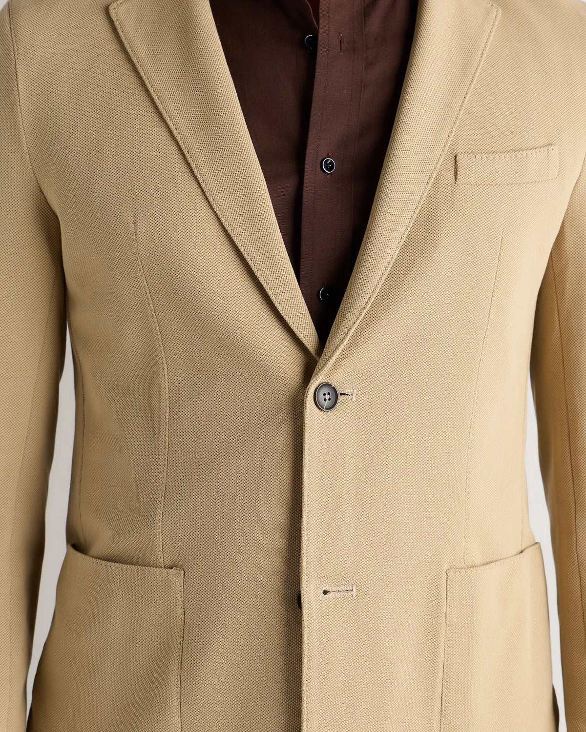 Cotton Pique Knit Blazer