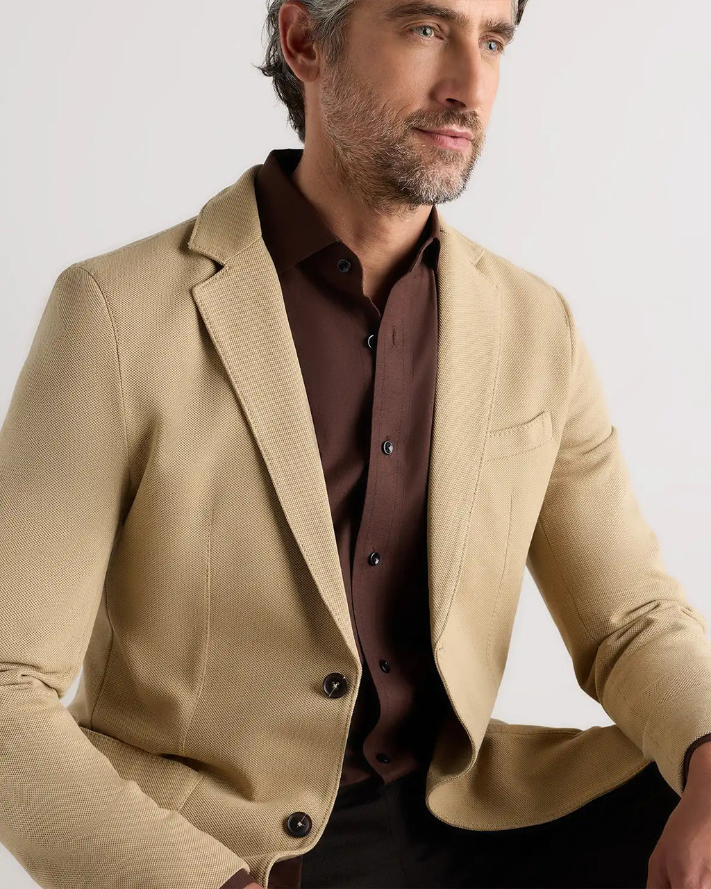 Cotton Pique Knit Blazer