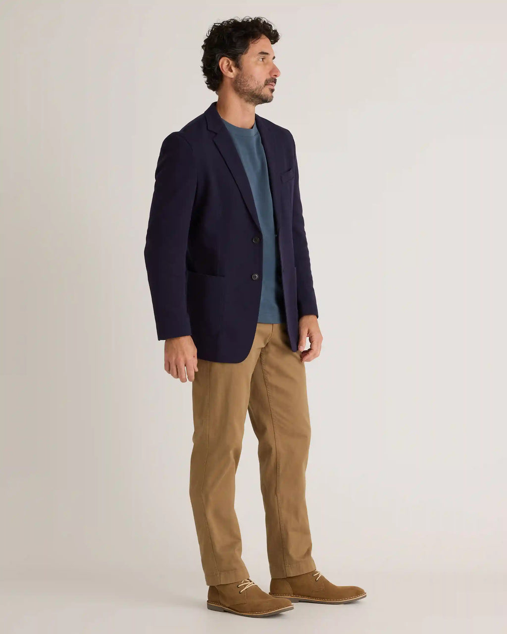 Cotton Pique Knit Blazer