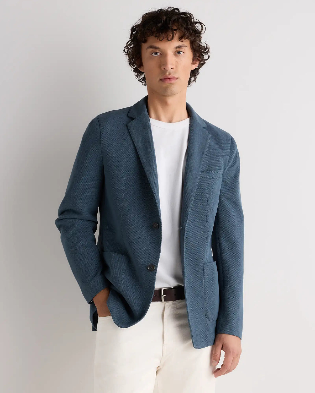 Cotton Pique Knit Blazer