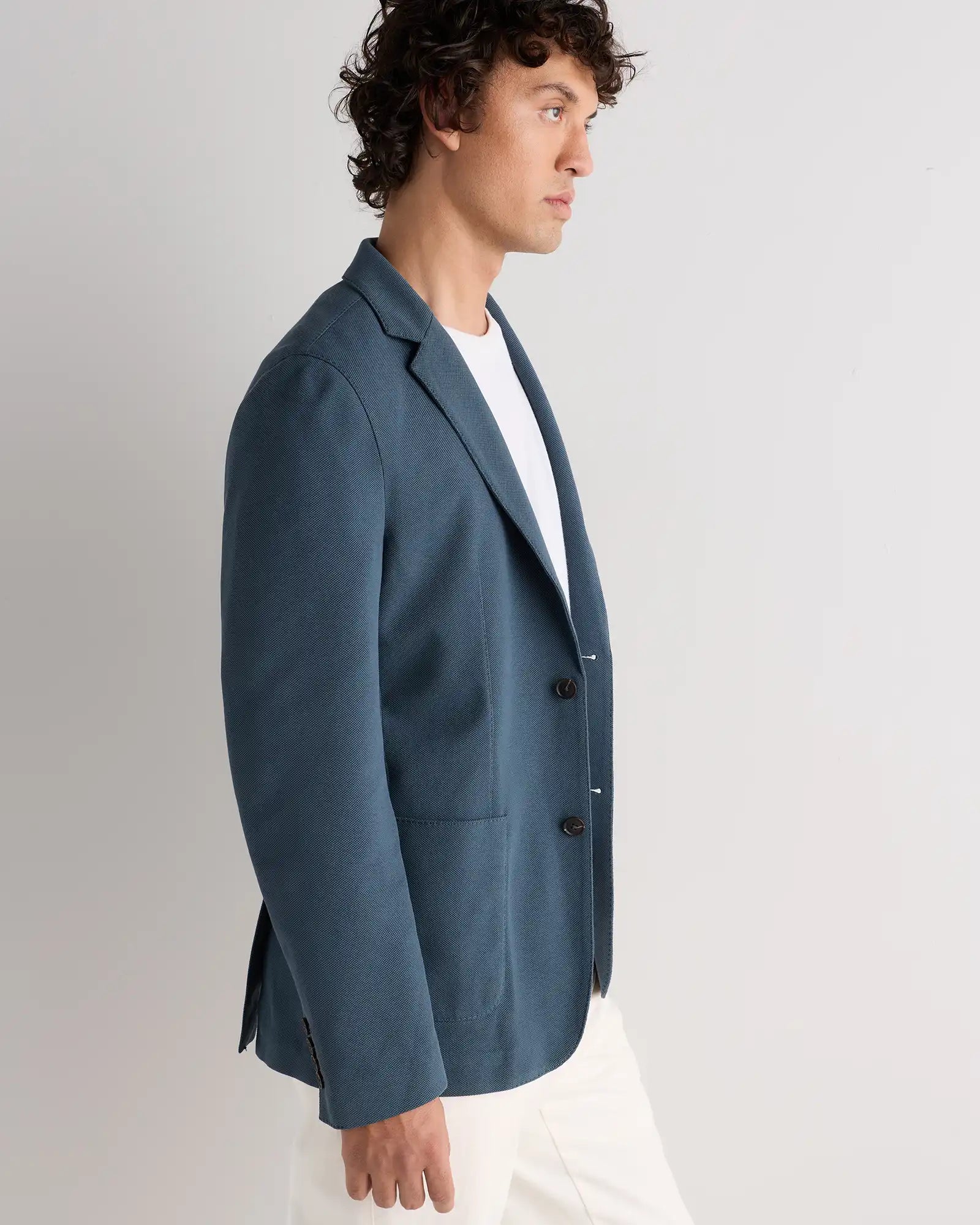Cotton Pique Knit Blazer